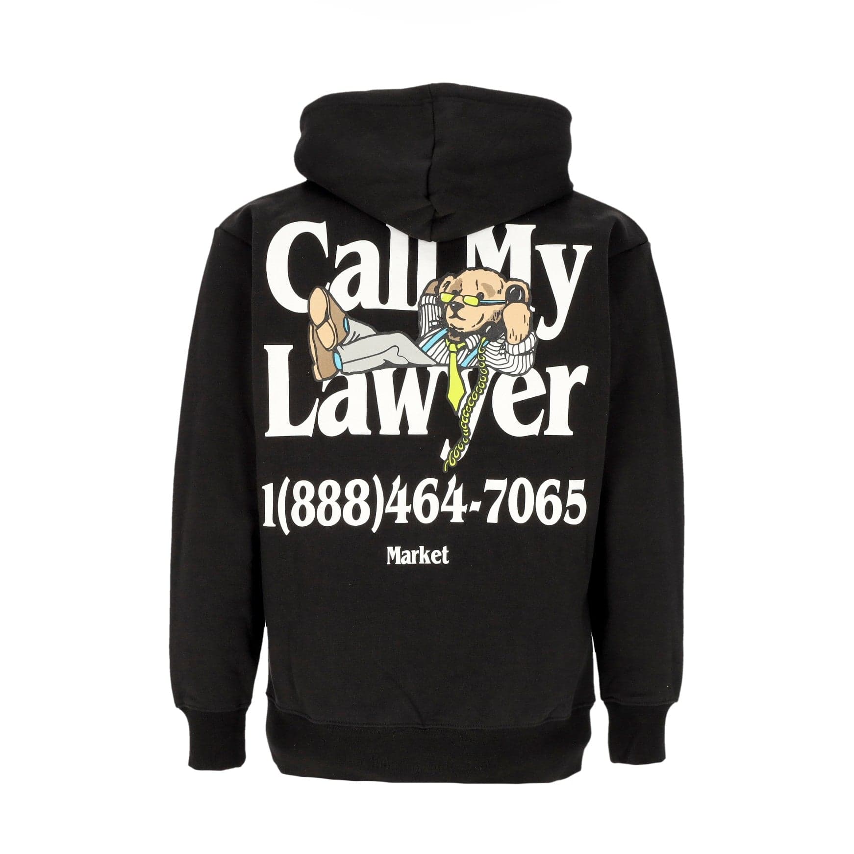 MARKET Felpa Cappuccio Uomo Better Call Bear Hoodie Black - 3