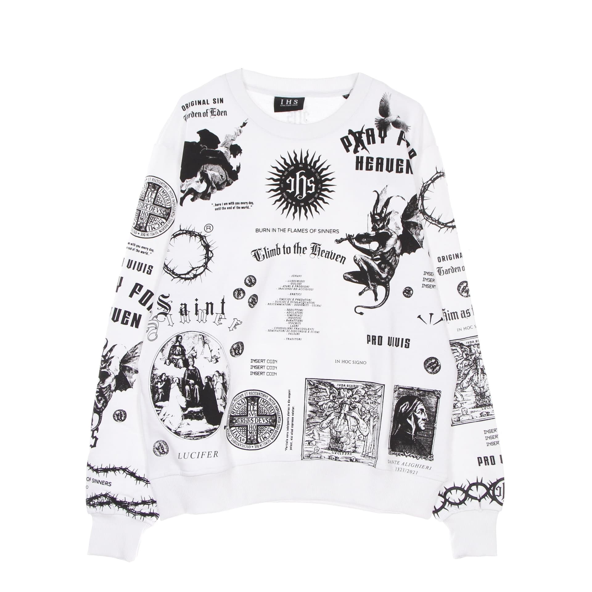 IHS Felpa Leggera Girocollo Uomo Solid Manifesto Sweatshirt White