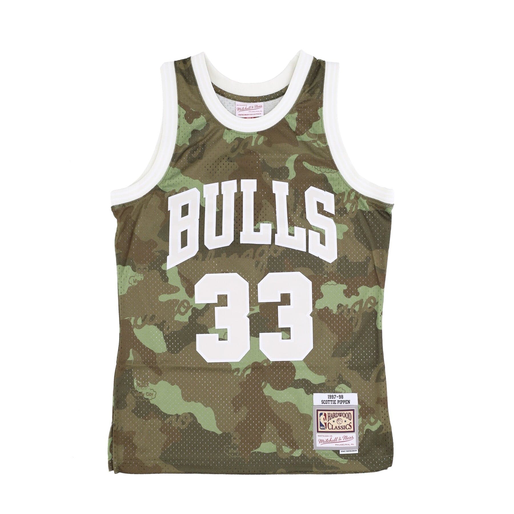 MITCHELL &amp; NESS Canotta Basket Uomo Nba Ghost Green Camo Swingman Jersey Hardwood Classics No 33 Scottie Pippen 1997-98 Chibul Camo/green - 5