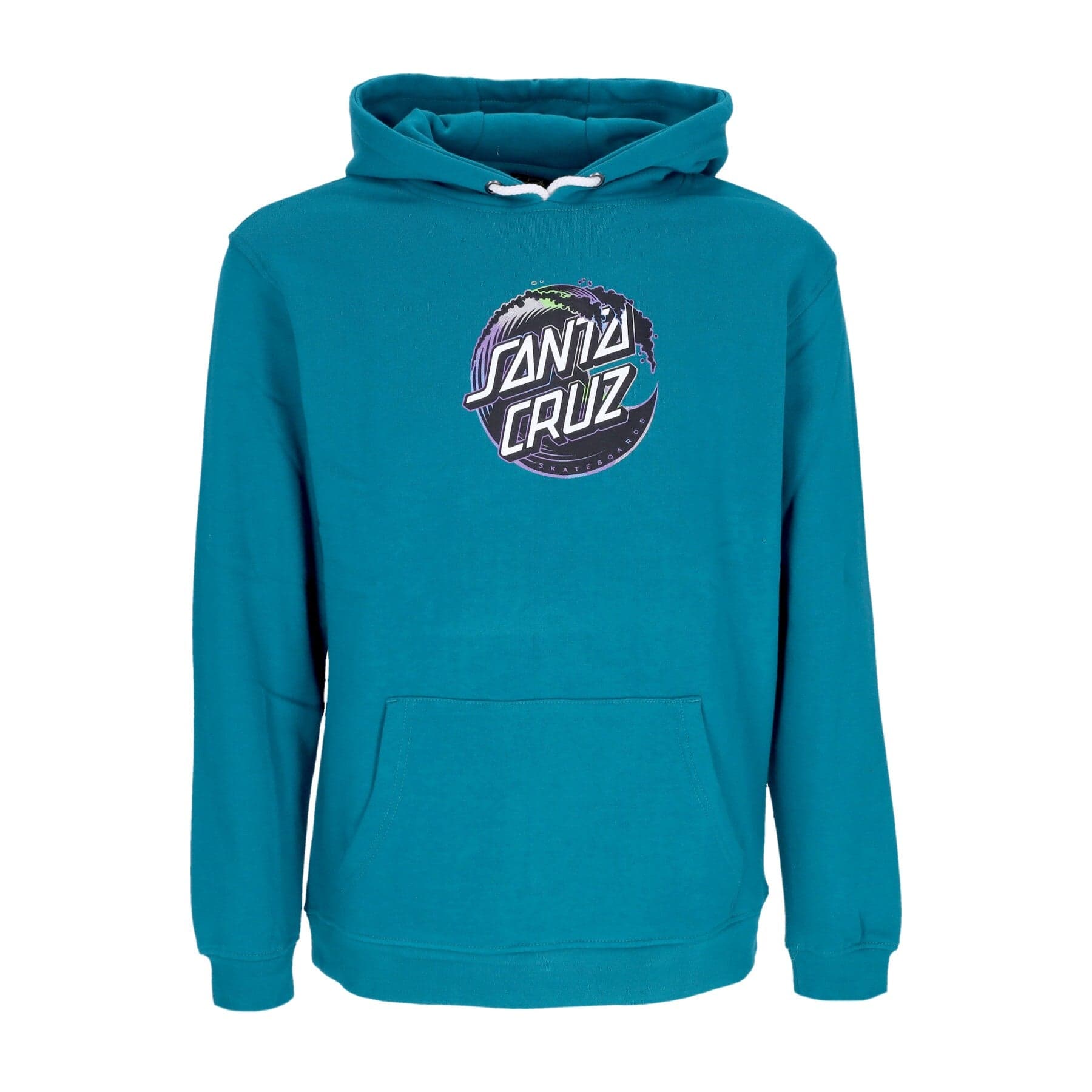 SANTA CRUZ Felpa Cappuccio Uomo Holo Wave Dot Hoodie Verdigris - 3