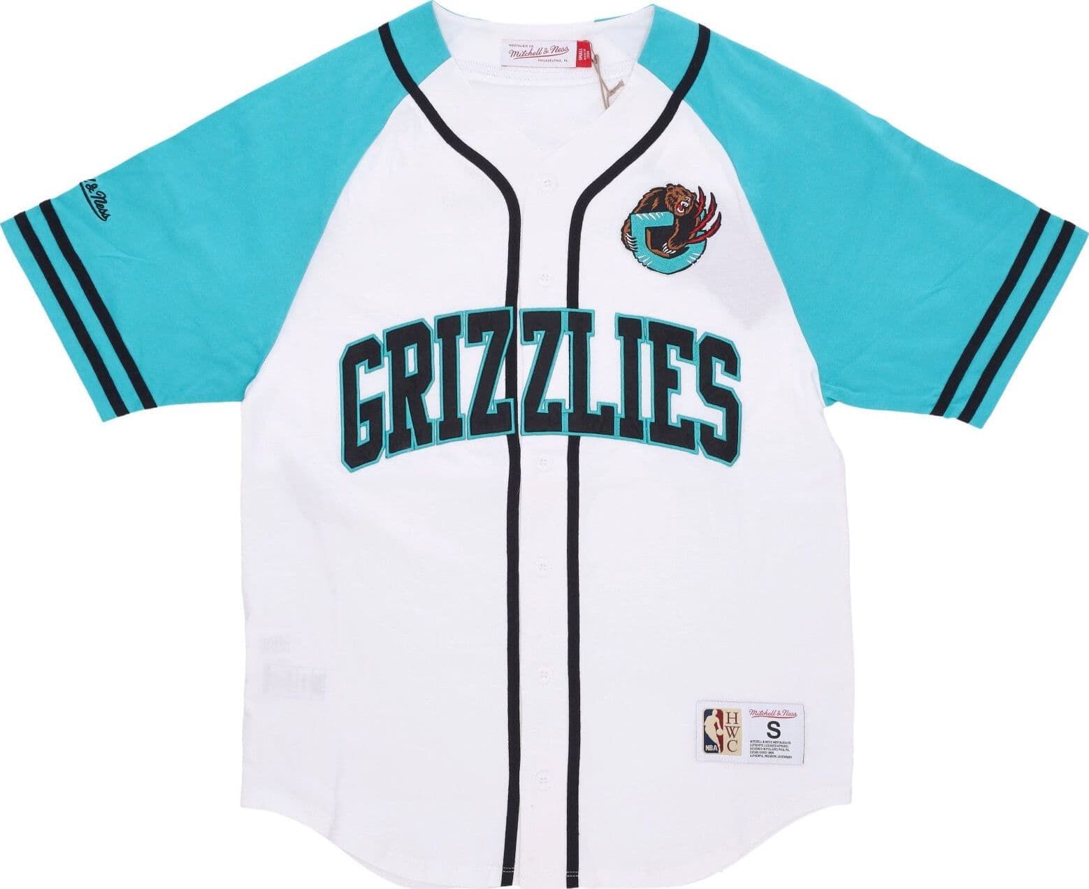 MITCHELL &amp; NESS Casacca Bottoni Uomo Nba Practice Day Button Front Jersey Hardwood Classics Vangri White - 4