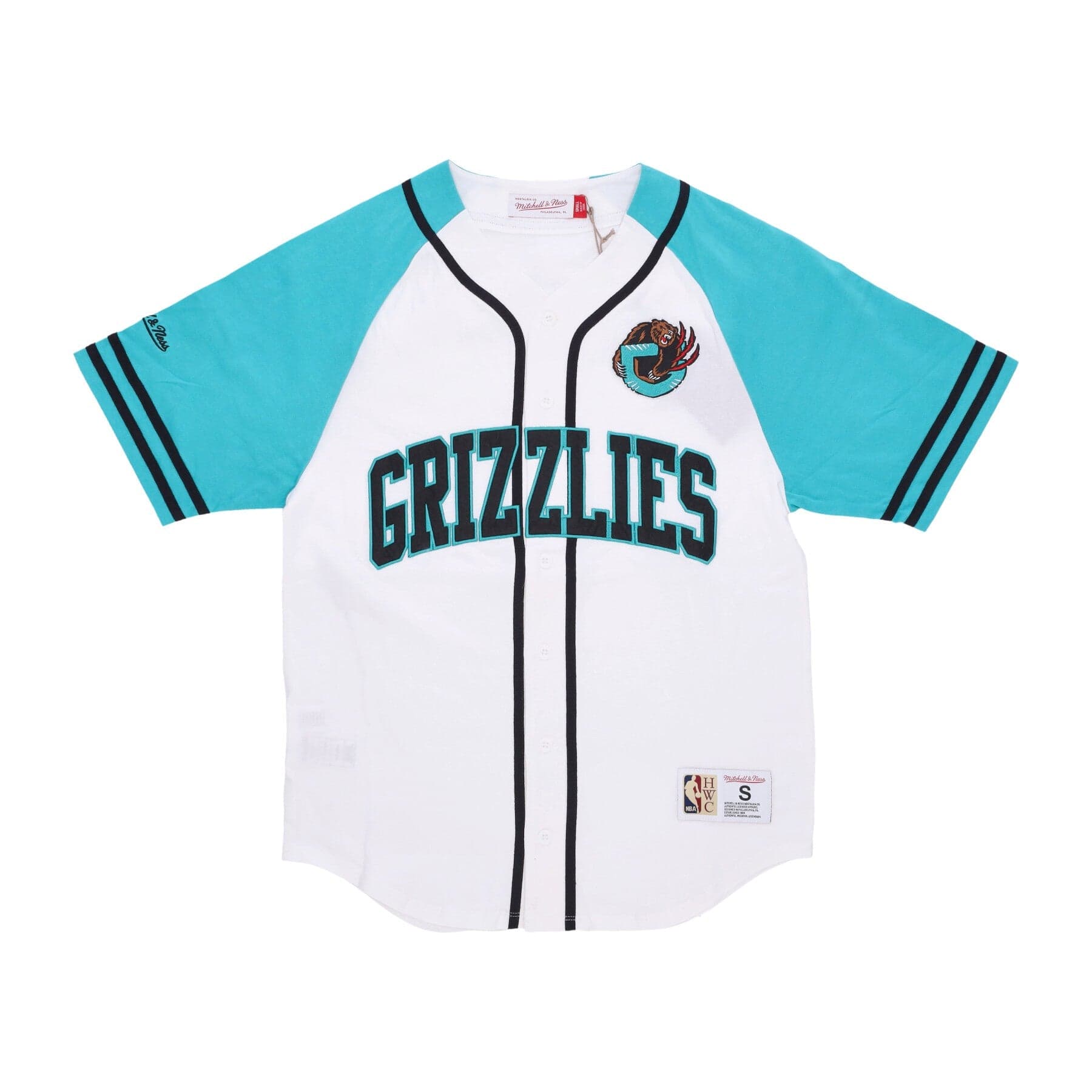 MITCHELL &amp; NESS Casacca Bottoni Uomo Nba Practice Day Button Front Jersey Hardwood Classics Vangri White - 4