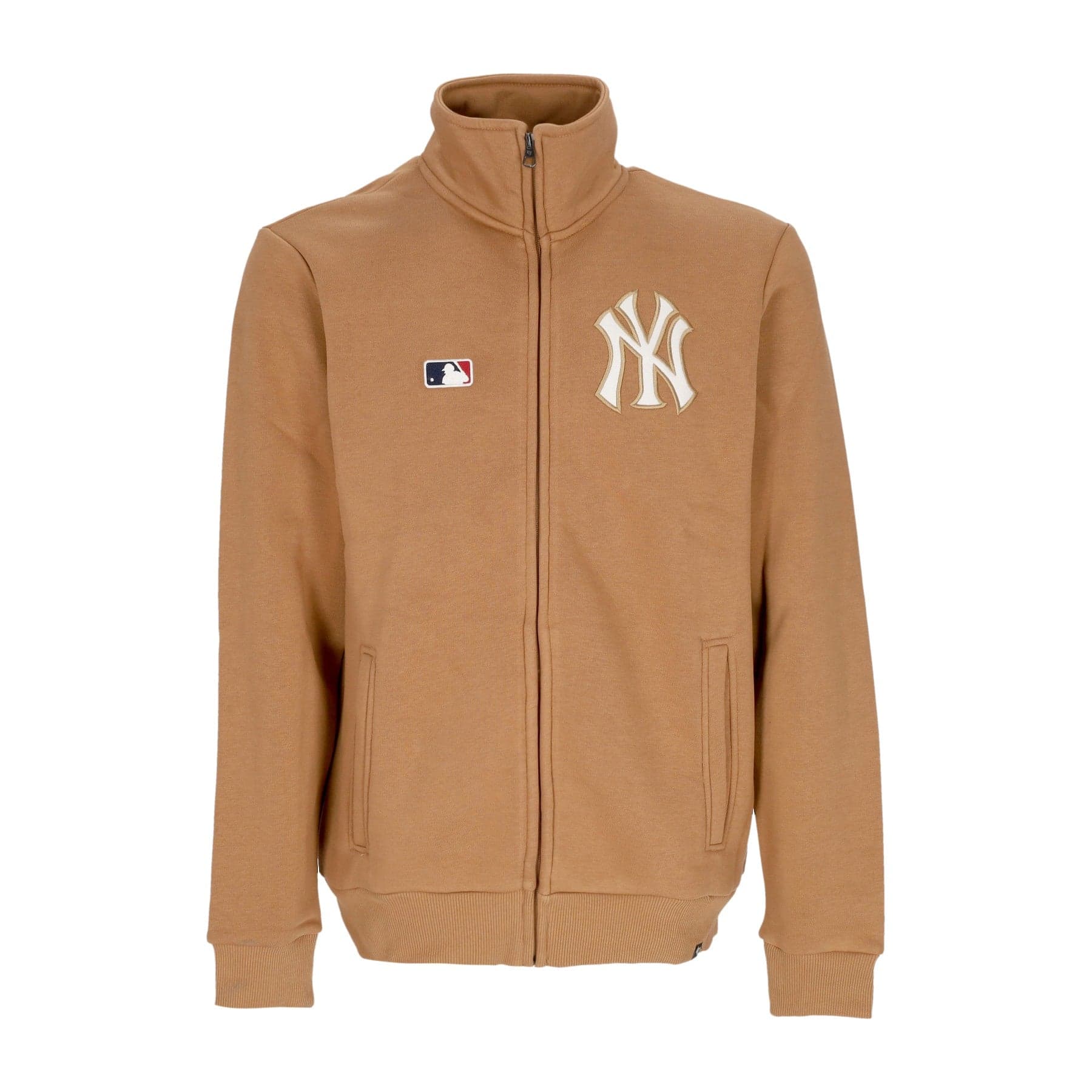 47 BRAND Felpa Collo Alto Uomo Mlb Emb Islington Track Jacket Neyyan Camel - 3
