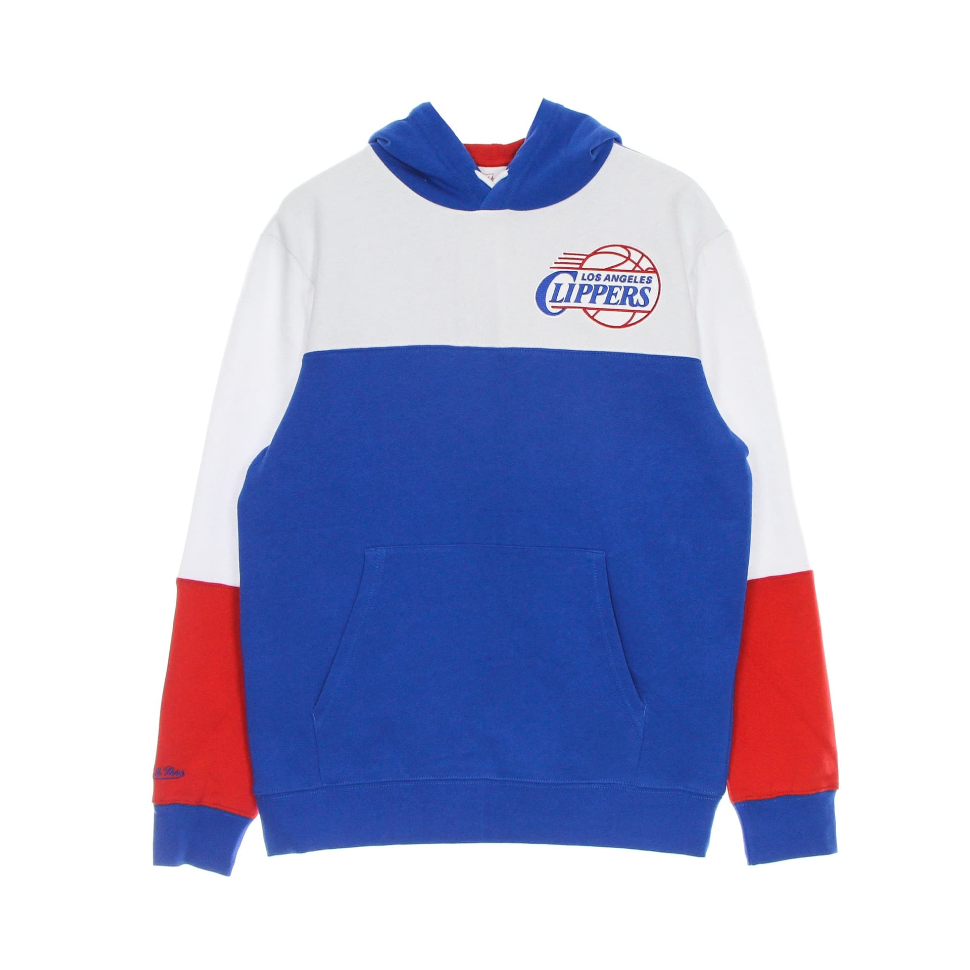 MITCHELL & NESS Felpa Cappuccio Uomo Nba Fusion Fleece 2.0 Hardwood Classics Loscli Royal/white