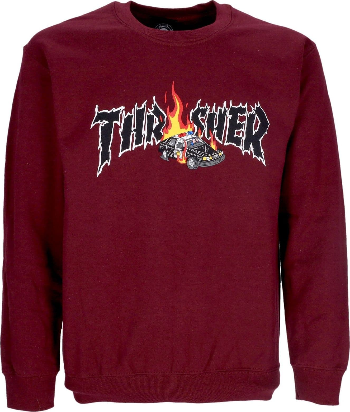 THRASHER Felpa Girocollo Uomo Cop Car Crewneck Maroon