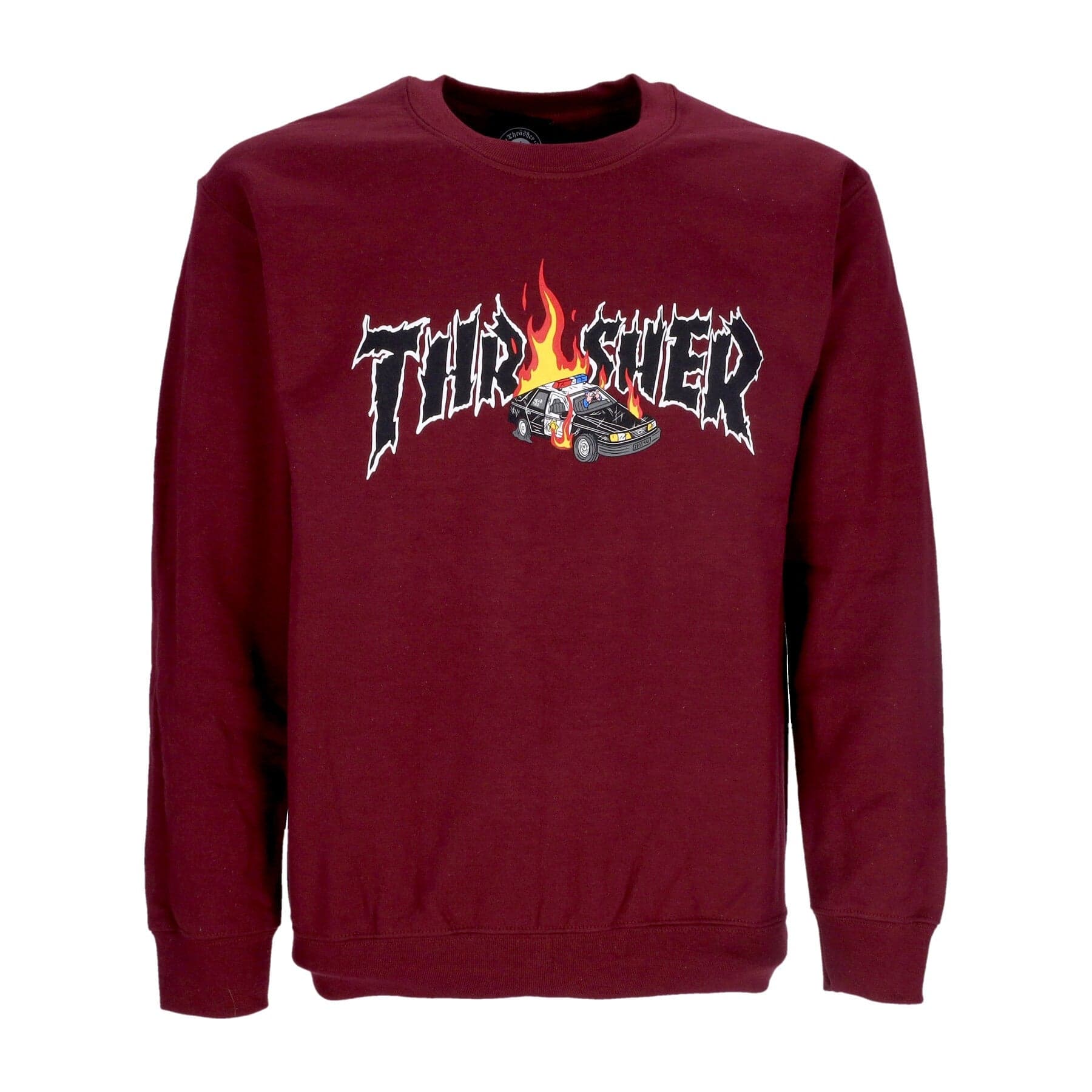 THRASHER Felpa Girocollo Uomo Cop Car Crewneck Maroon - 3