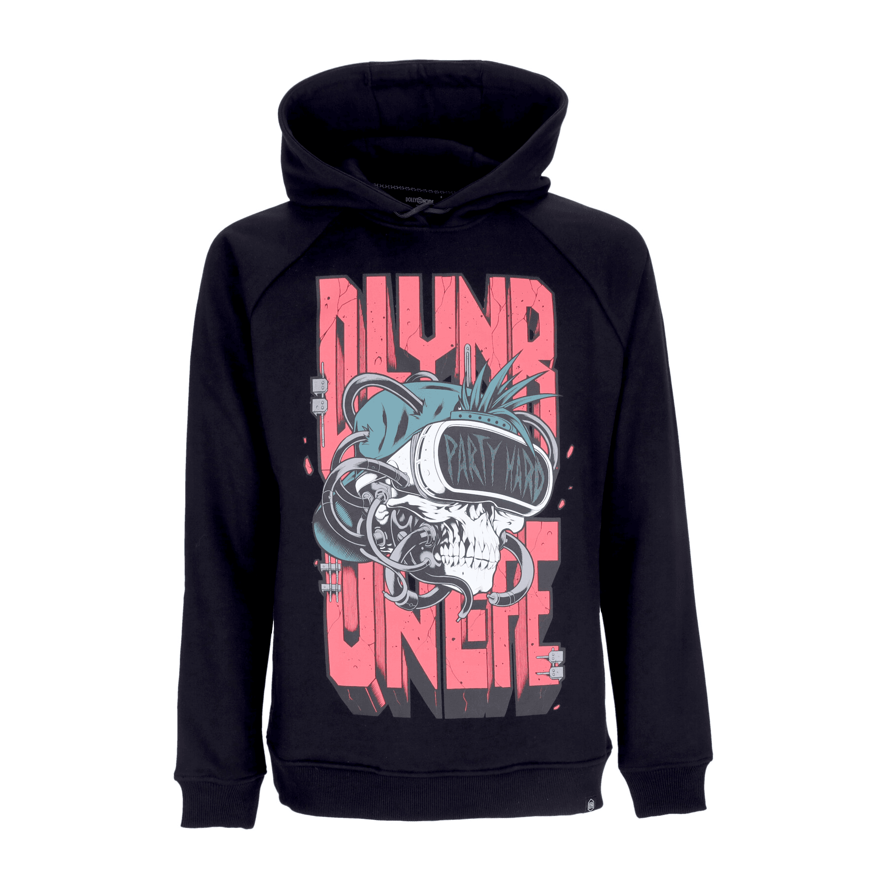 DOLLY NOIRE Felpa Cappuccio Uomo Party Hard Skull Hoodie Black - 3