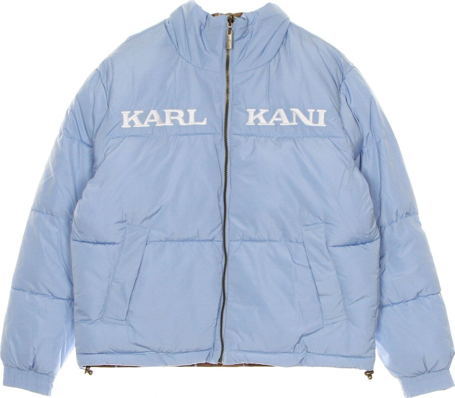 KARL KANI Piumino Donna Retro Reversible Puffer Jacket Light Blue/brown