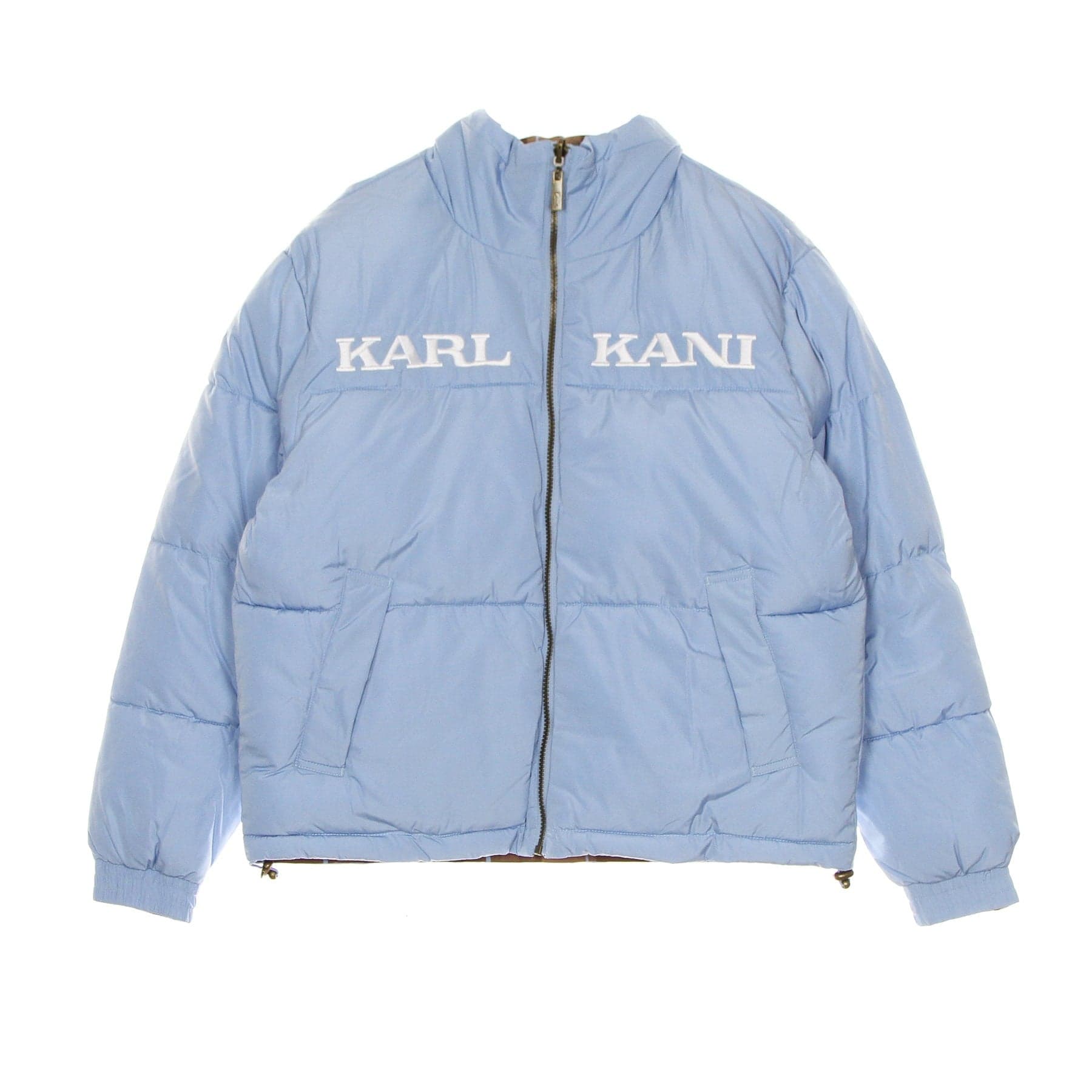 KARL KANI Piumino Donna Retro Reversible Puffer Jacket Light Blue/brown - 10