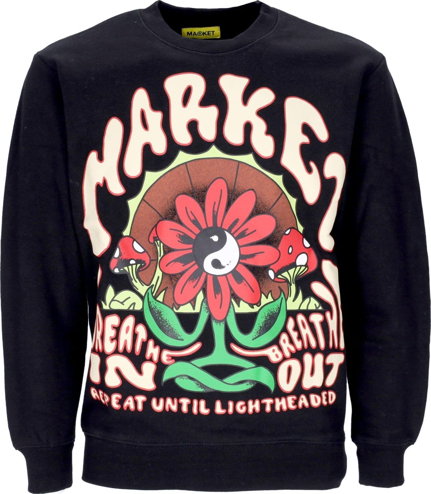 MARKET Felpa Girocollo Uomo Breathwork Crewneck Sweatshirt Black