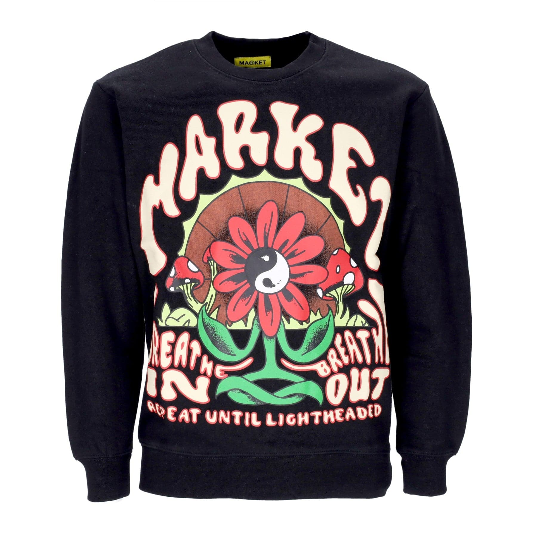 MARKET Felpa Girocollo Uomo Breathwork Crewneck Sweatshirt Black - 4