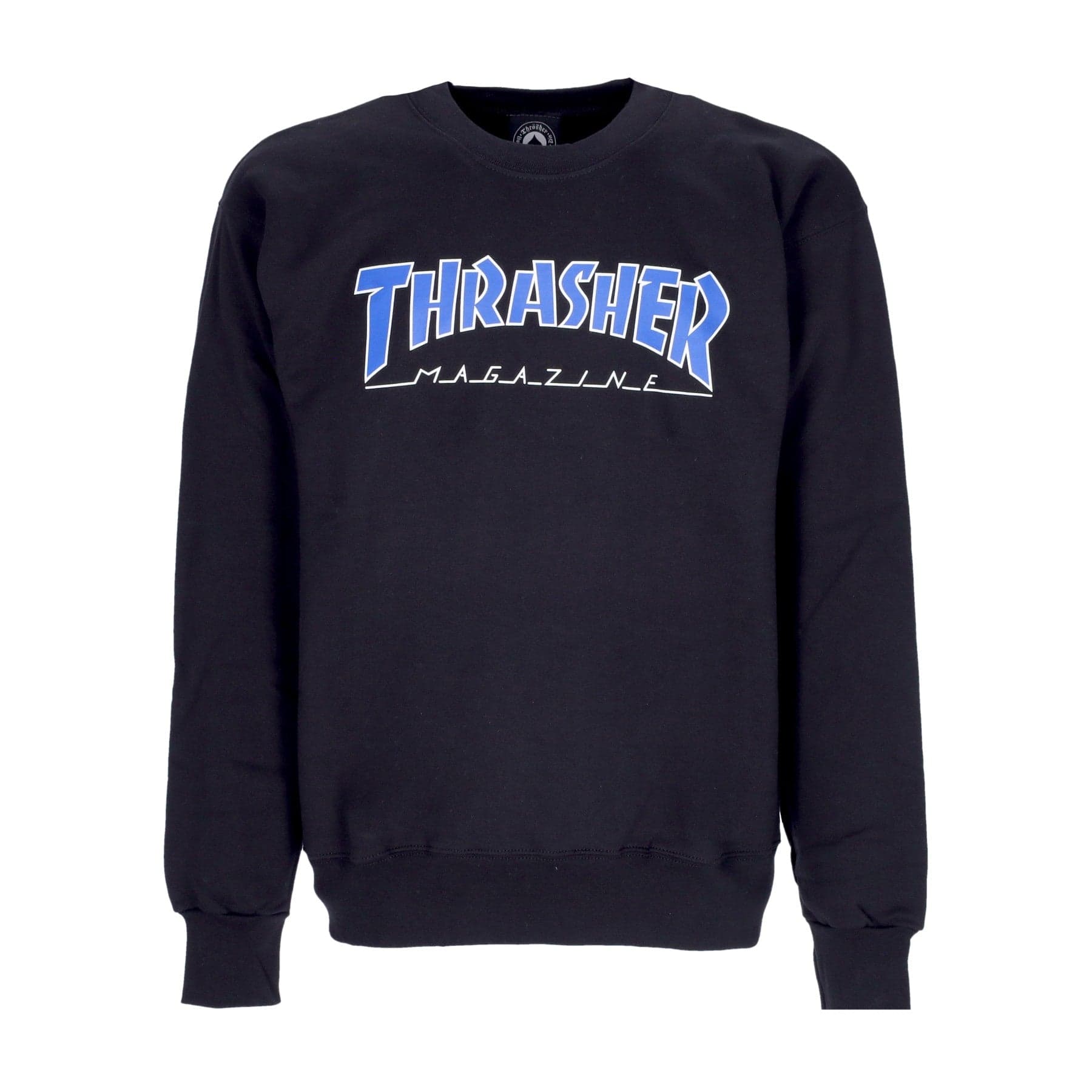 THRASHER Felpa Girocollo Uomo Outlined Crewneck Black/blue - 4