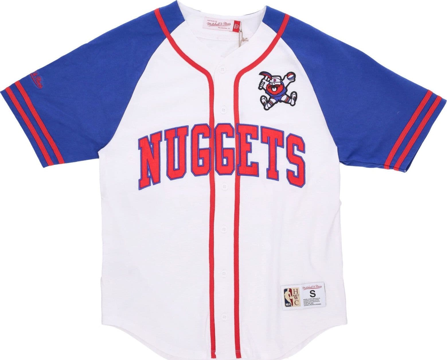 MITCHELL &amp; NESS Casacca Bottoni Uomo Nba Practice Day Button Front Jersey Hardwood Classics Dennug White - 4