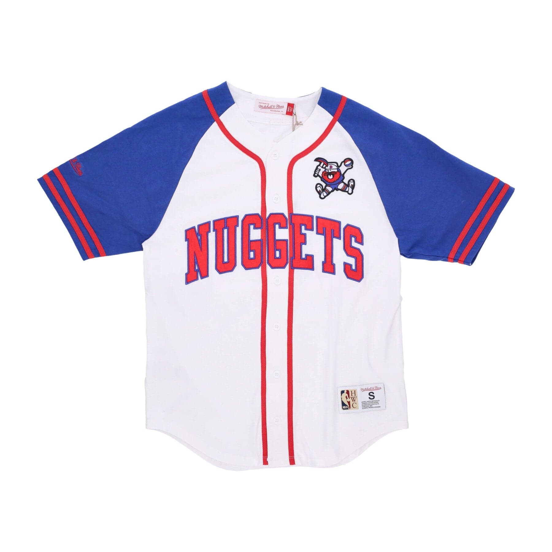 MITCHELL &amp; NESS Casacca Bottoni Uomo Nba Practice Day Button Front Jersey Hardwood Classics Dennug White - 4