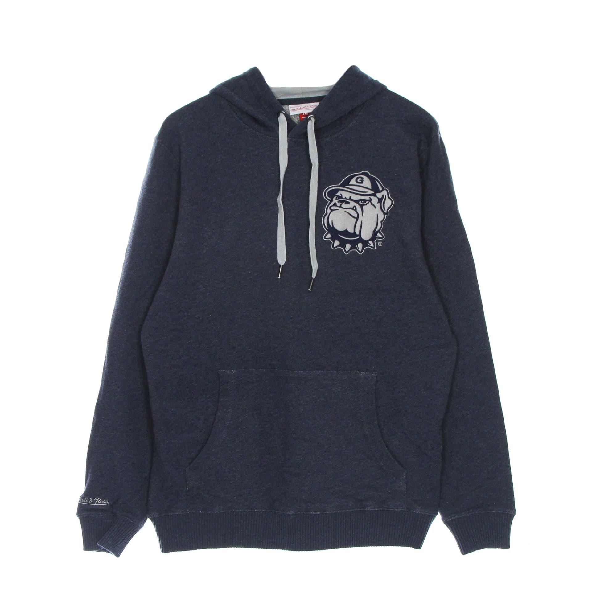 MITCHELL &amp; NESS Felpa Leggera Cappuccio Uomo Ncaa Classic French Terry Hoodie Geohoy Navy - 4