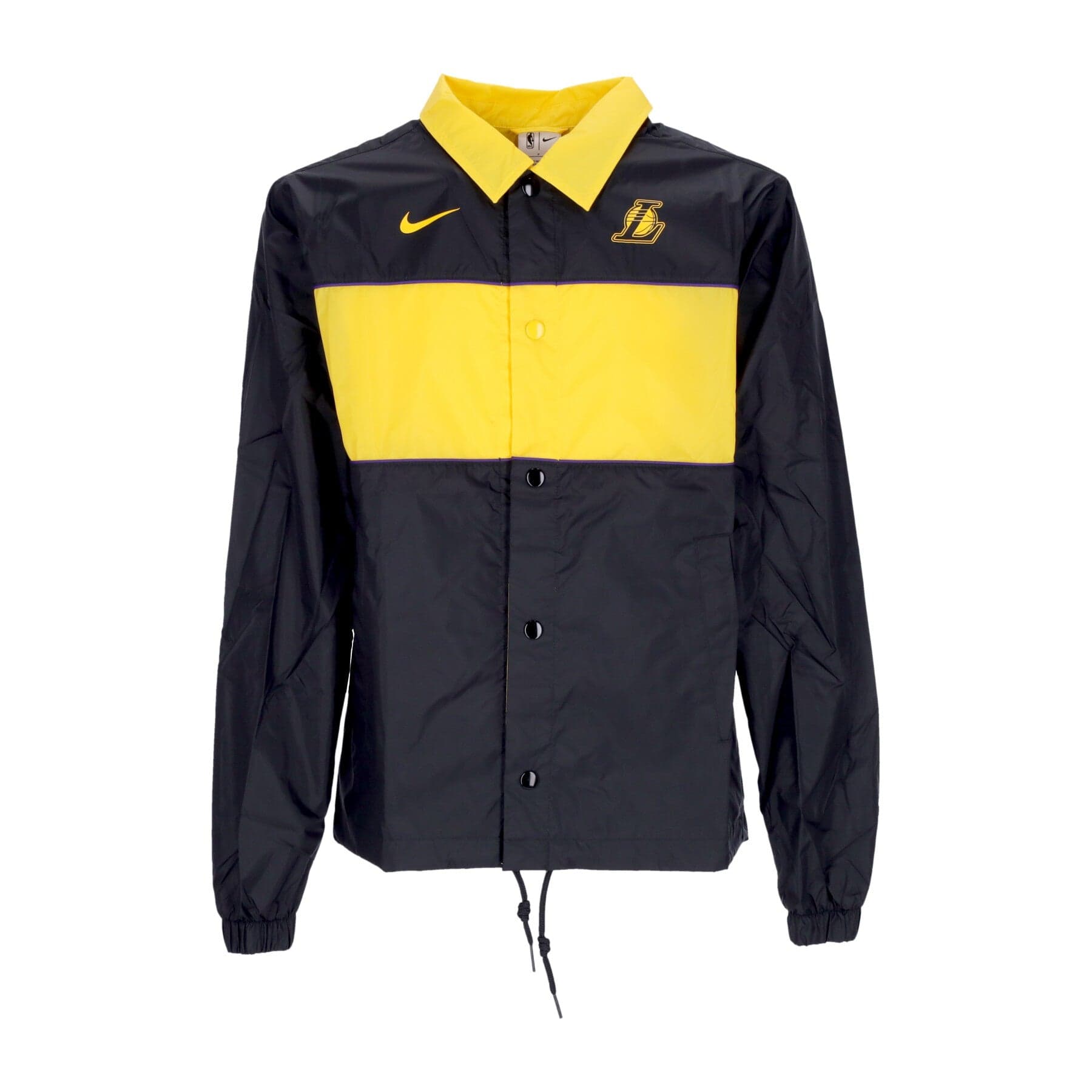 NIKE NBA Giacca Coach Jacket Uomo Nba Lightweight Jacket Loslak Black/amarillo/field Purple/amarillo - 4