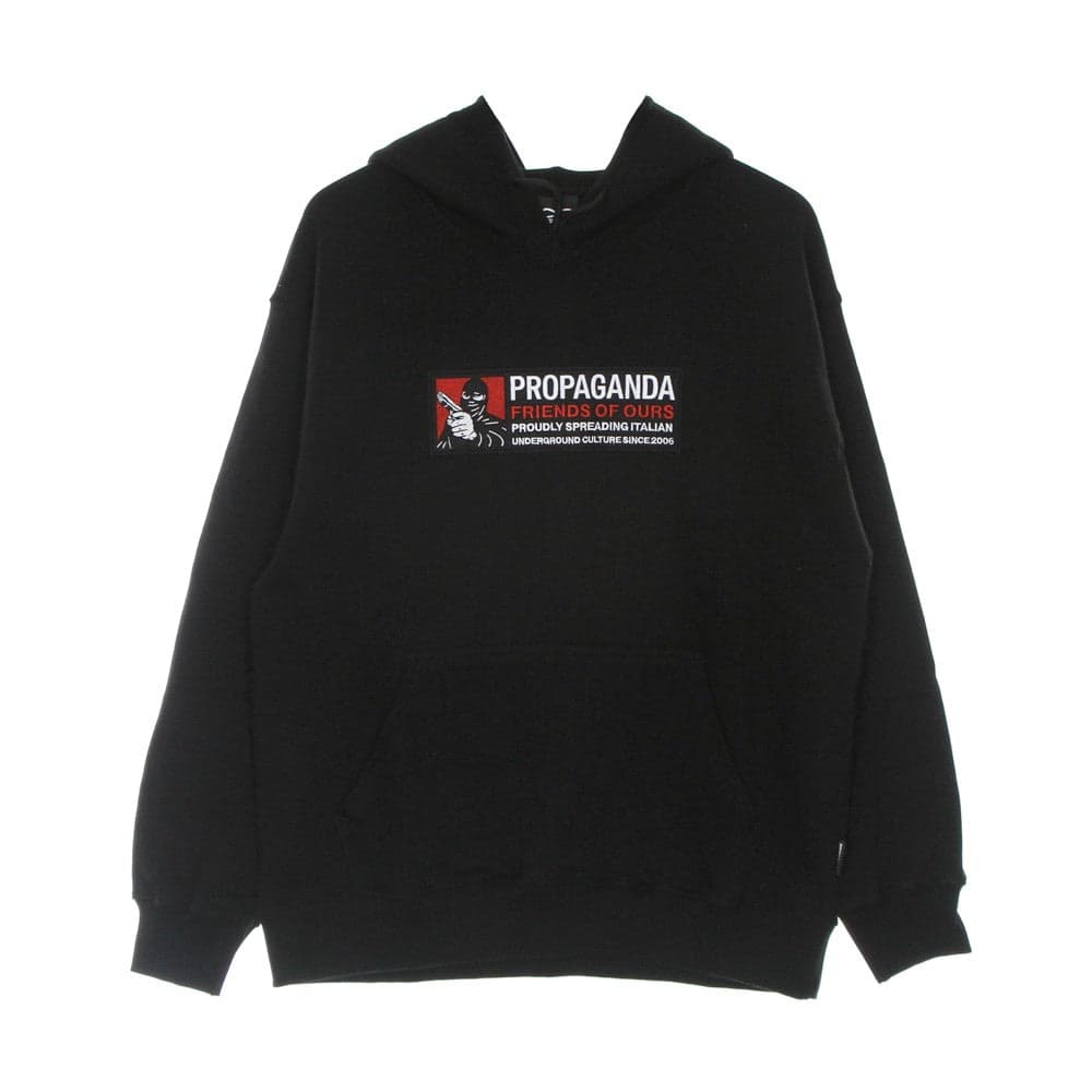 PROPAGANDA Felpa Leggera Cappuccio Uomo Robber Hoodie Black - 4