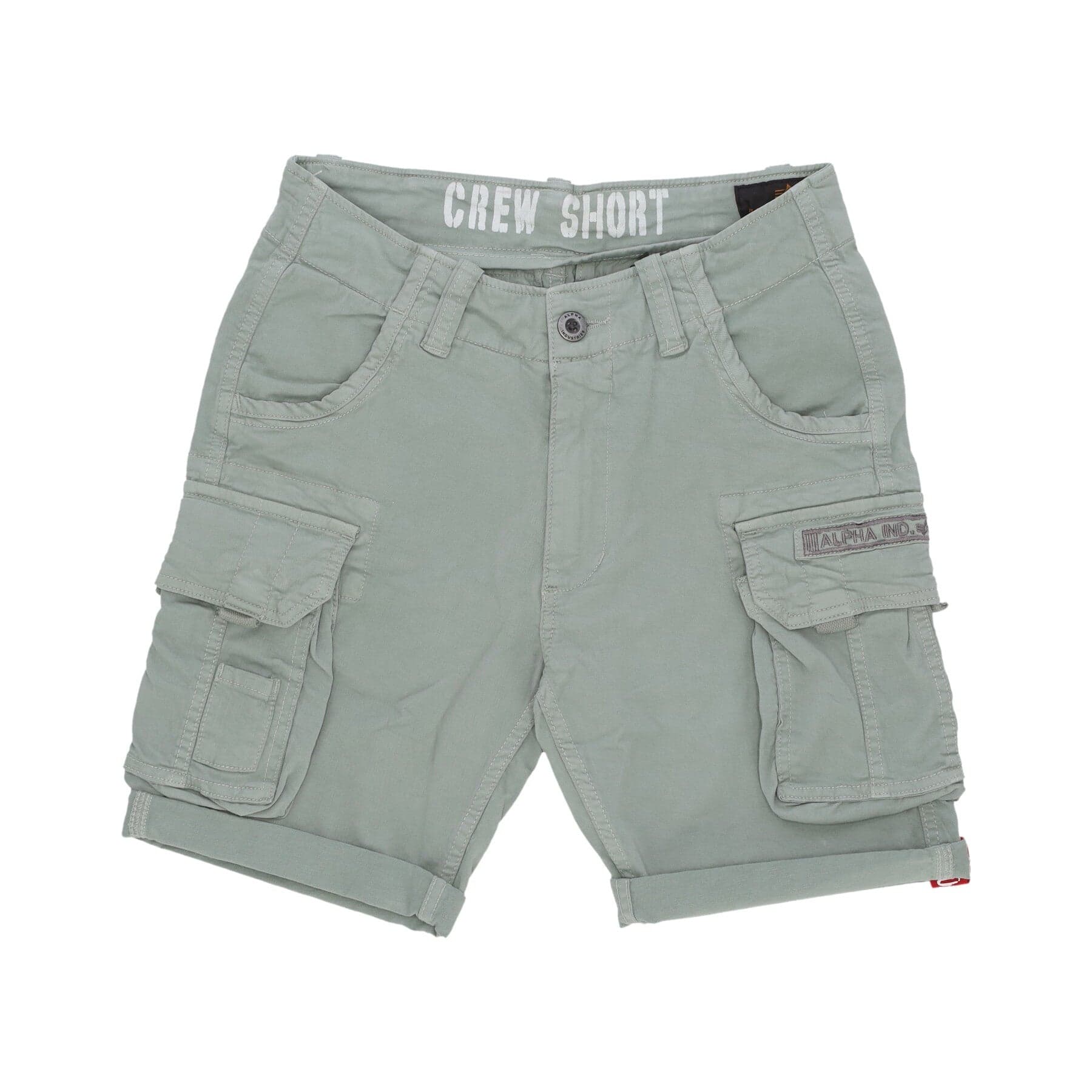 ALPHA INDUSTRIES Pantalone Corto Uomo Crew Short Dusty Green - 4