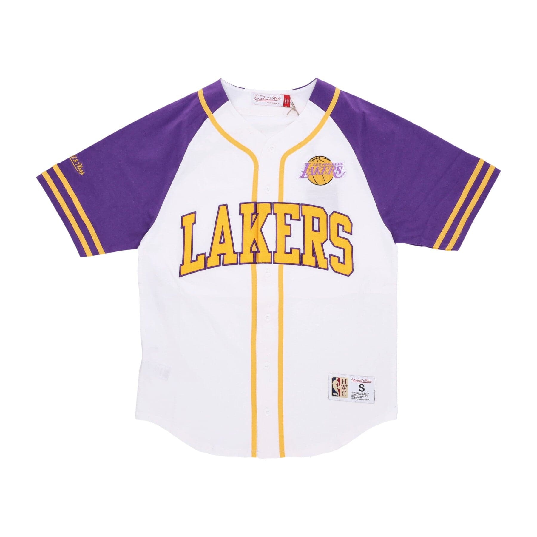 MITCHELL &amp; NESS Casacca Bottoni Uomo Nba Practice Day Button Front Jersey Hardwood Classics Loslak White - 4