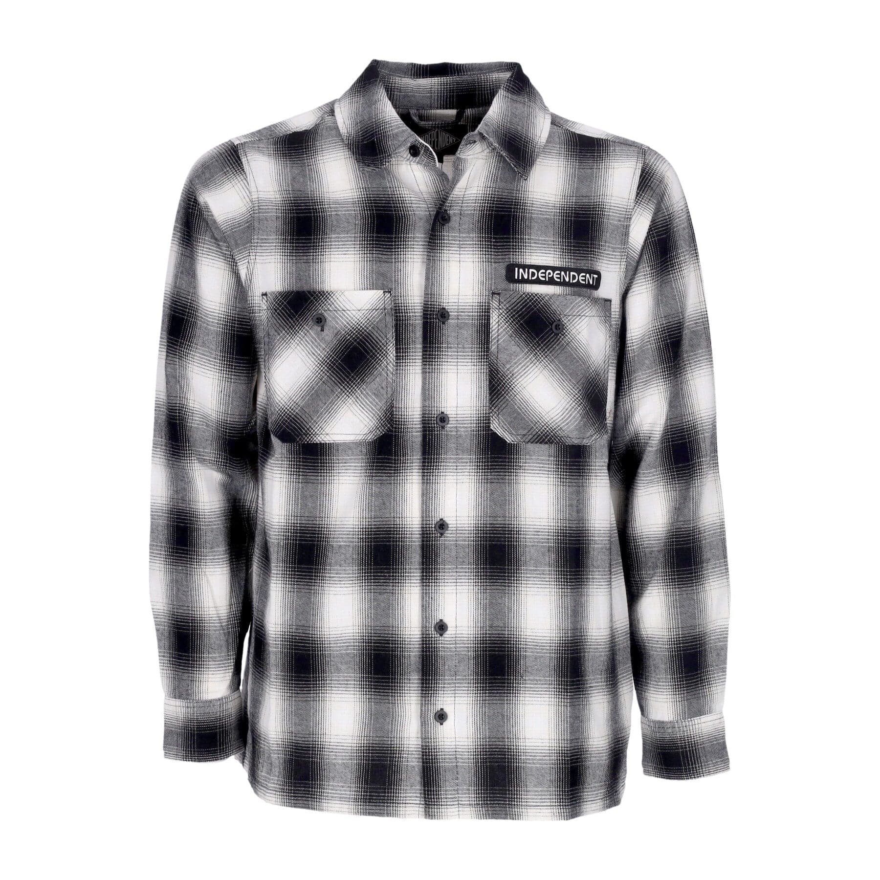 INDEPENDENT Camicia Manica Lunga Uomo Tilden Flannel L/s Shirt Black/white - 3