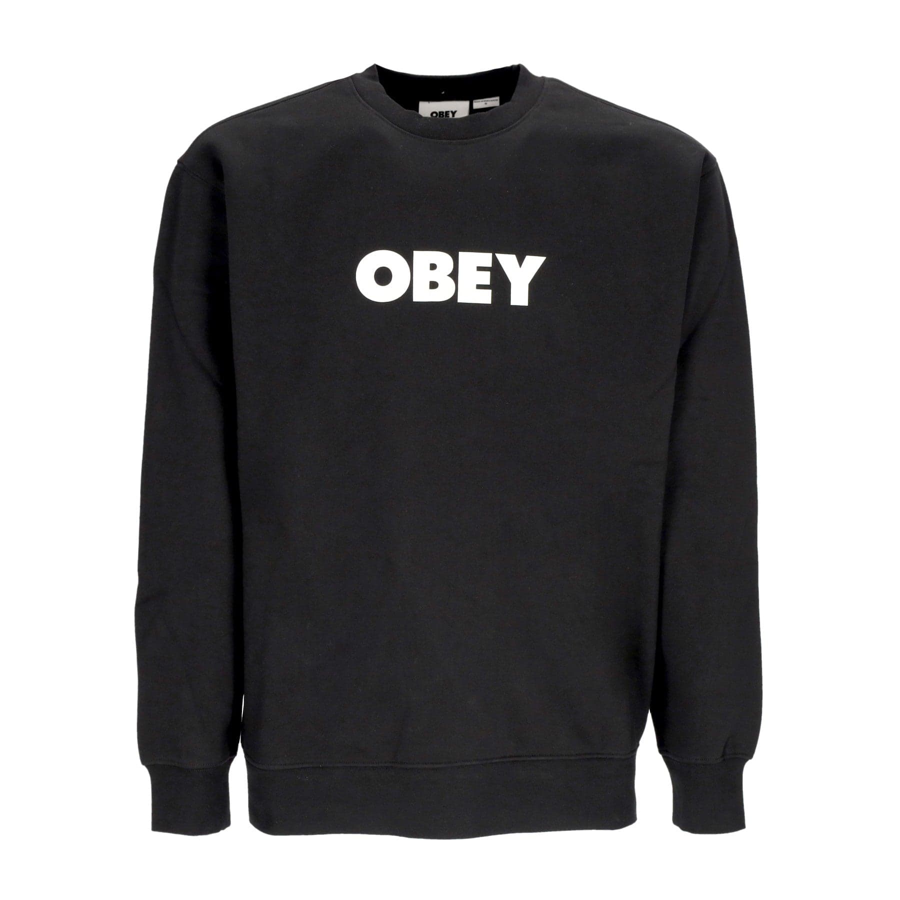 OBEY Felpa Girocollo Uomo Bold Crew Premium Fleece Black - 4
