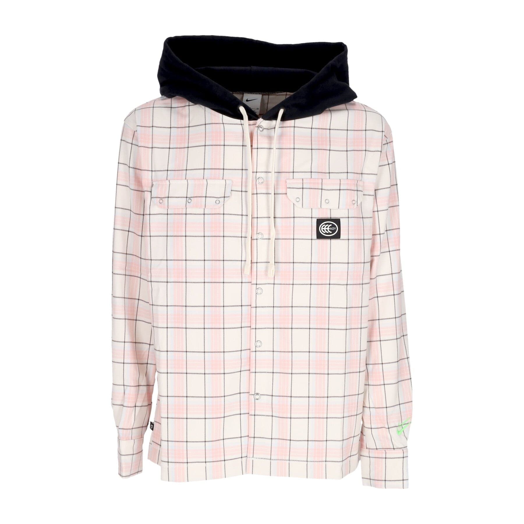 NIKE NBA Camicia Manica Lunga Cappuccio Uomo Nba Kevin Durant Flannel Hoodie Phantom/black/pale Ivory/green Strike - 3