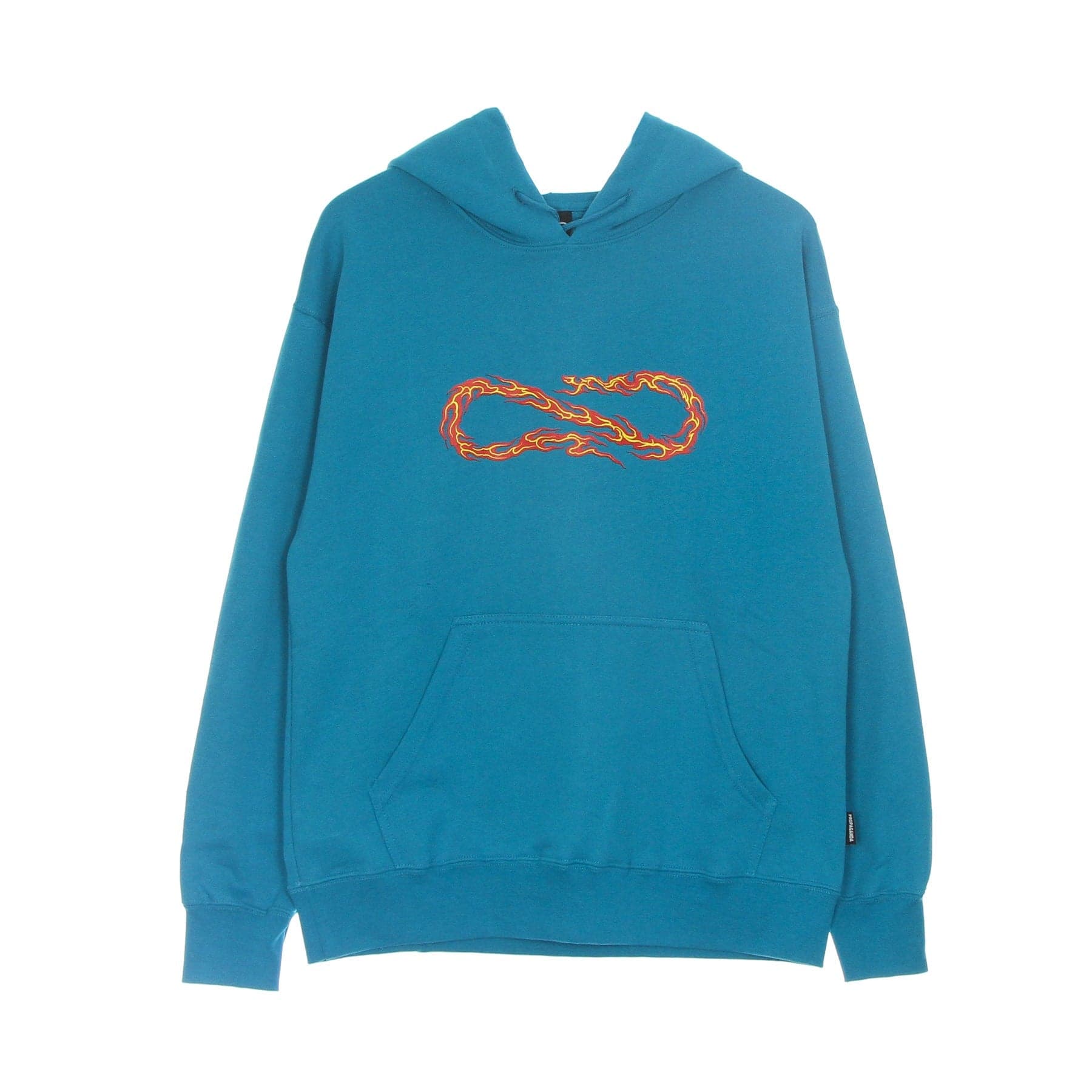 PROPAGANDA Felpa Leggera Cappuccio Uomo Logo Flame Hoodie Turquoise