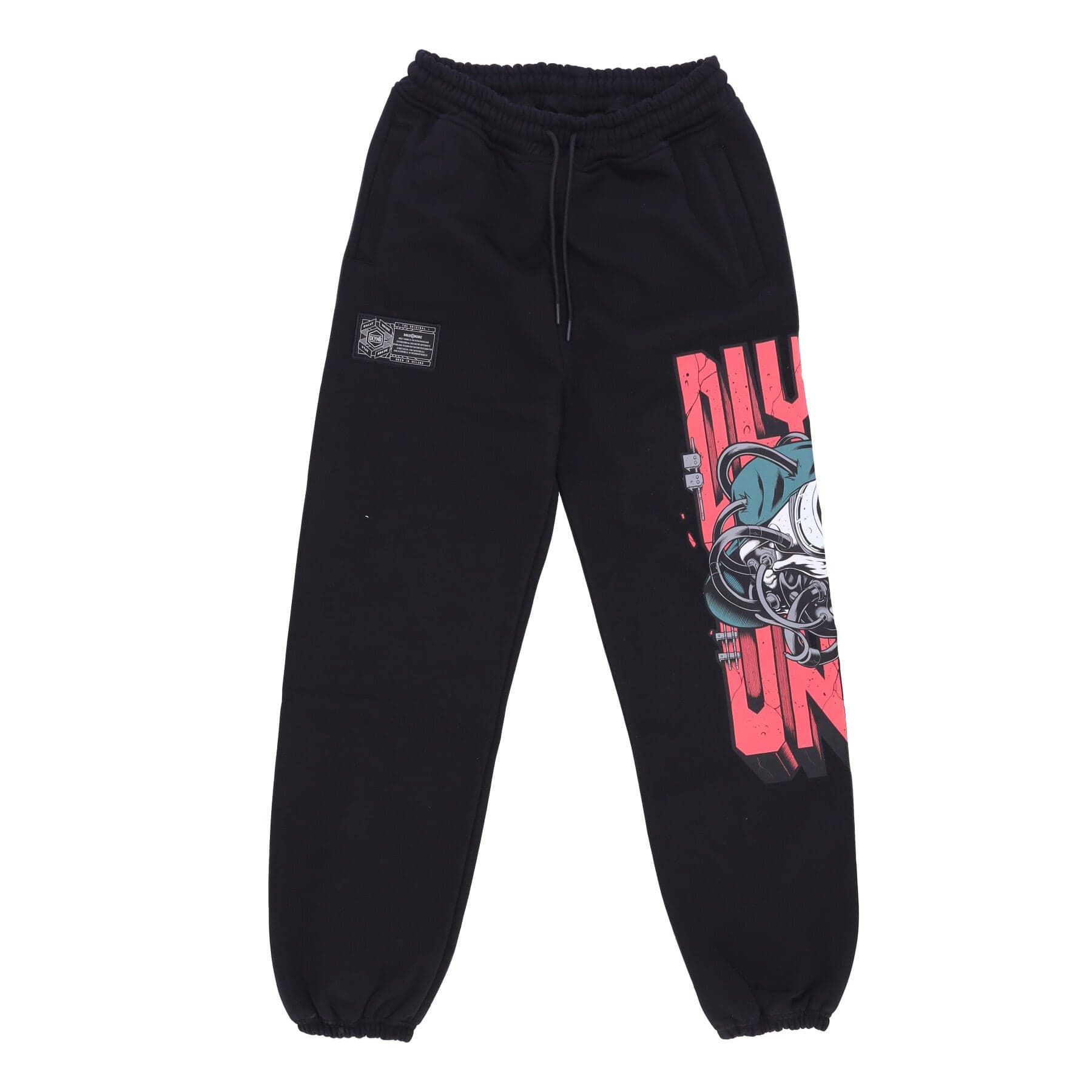 DOLLY NOIRE Pantalone Tuta Felpato Uomo Party Hard Skull Sweatpants Black