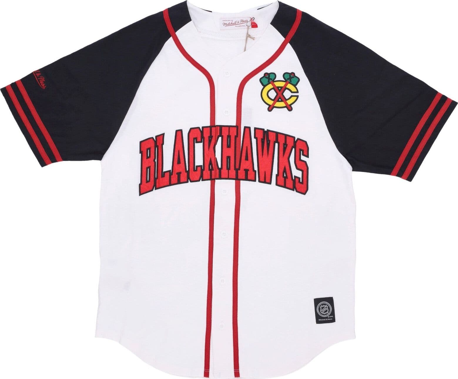 MITCHELL &amp; NESS Casacca Bottoni Uomo Nhl Practice Day Button Front Jersey Chibla White - 4