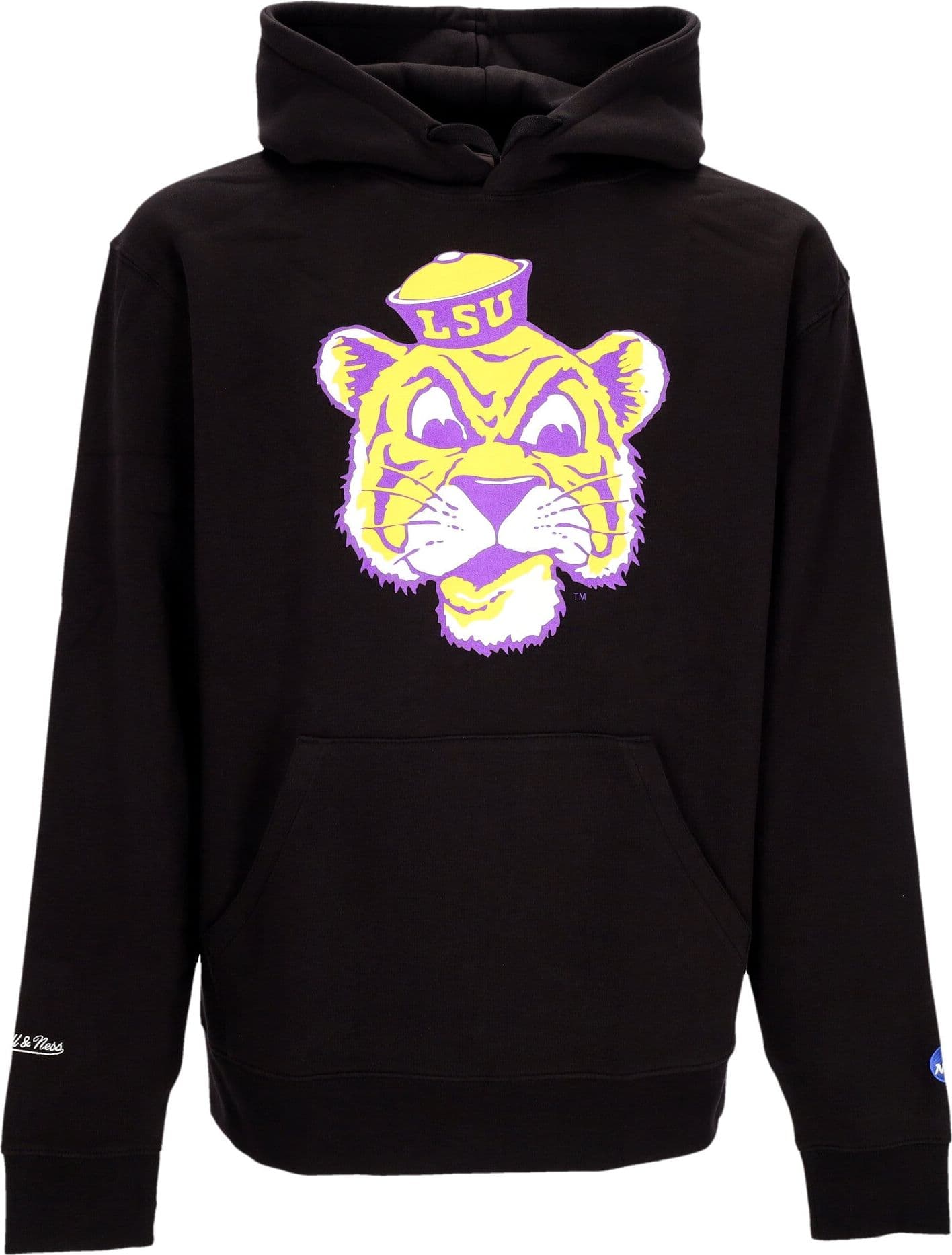 MITCHELL & NESS Felpa Cappuccio Uomo Ncaa Large Logo Hoodie Loutig Black
