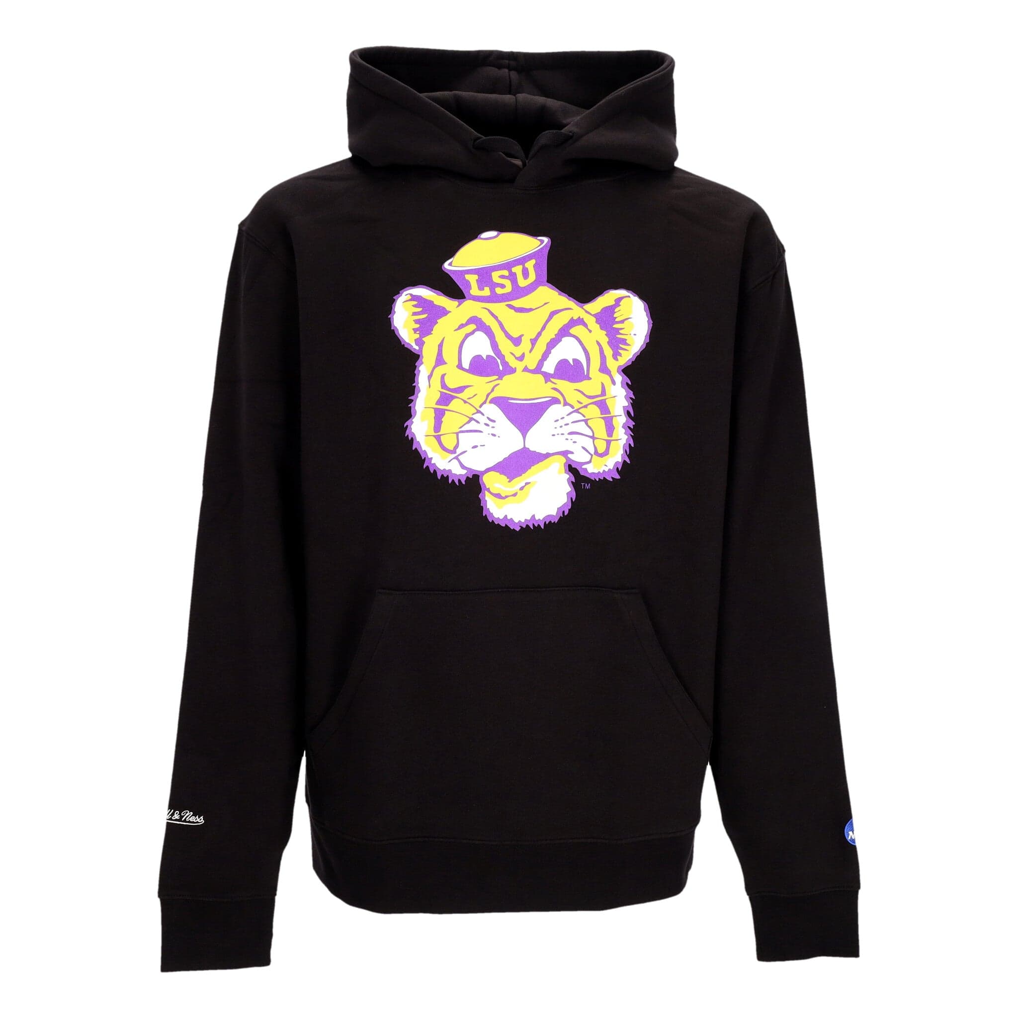 MITCHELL &amp; NESS Felpa Cappuccio Uomo Ncaa Large Logo Hoodie Loutig Black - 3