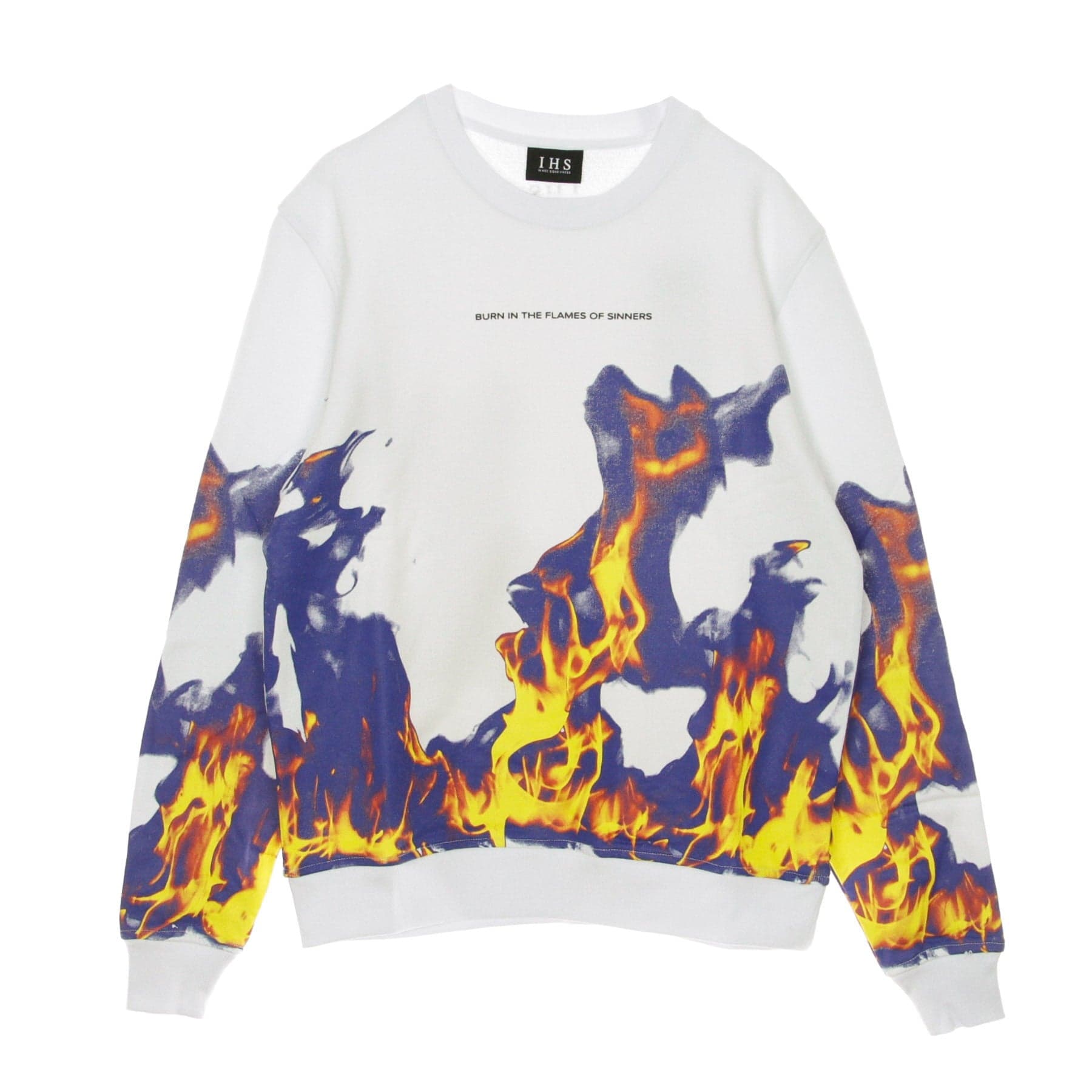 IHS Felpa Leggera Girocollo Uomo Multi Flames White - 4
