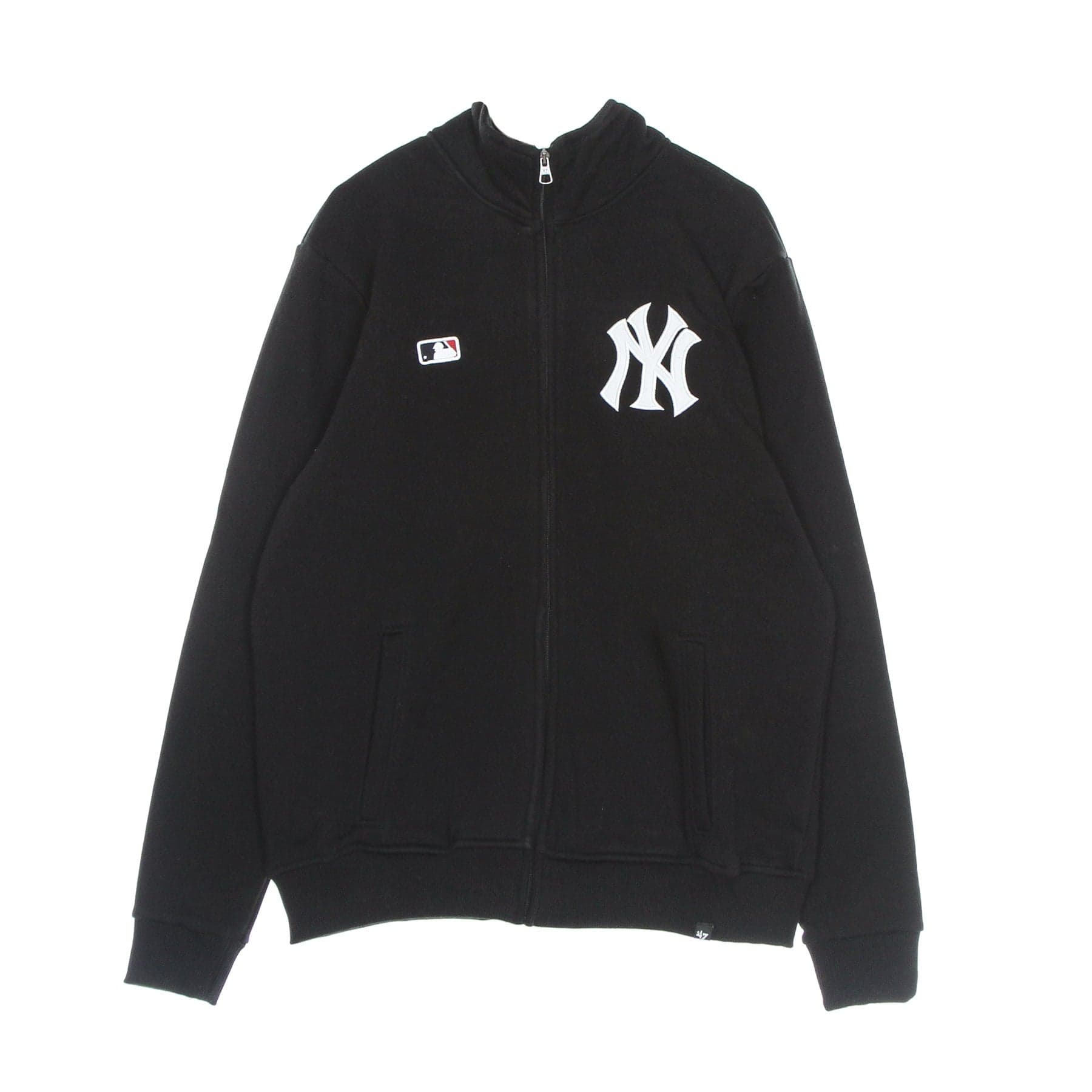 47 BRAND Felpa Collo Alto Uomo Mlb Islington Track Jacket Neyyan Jet Black - 5