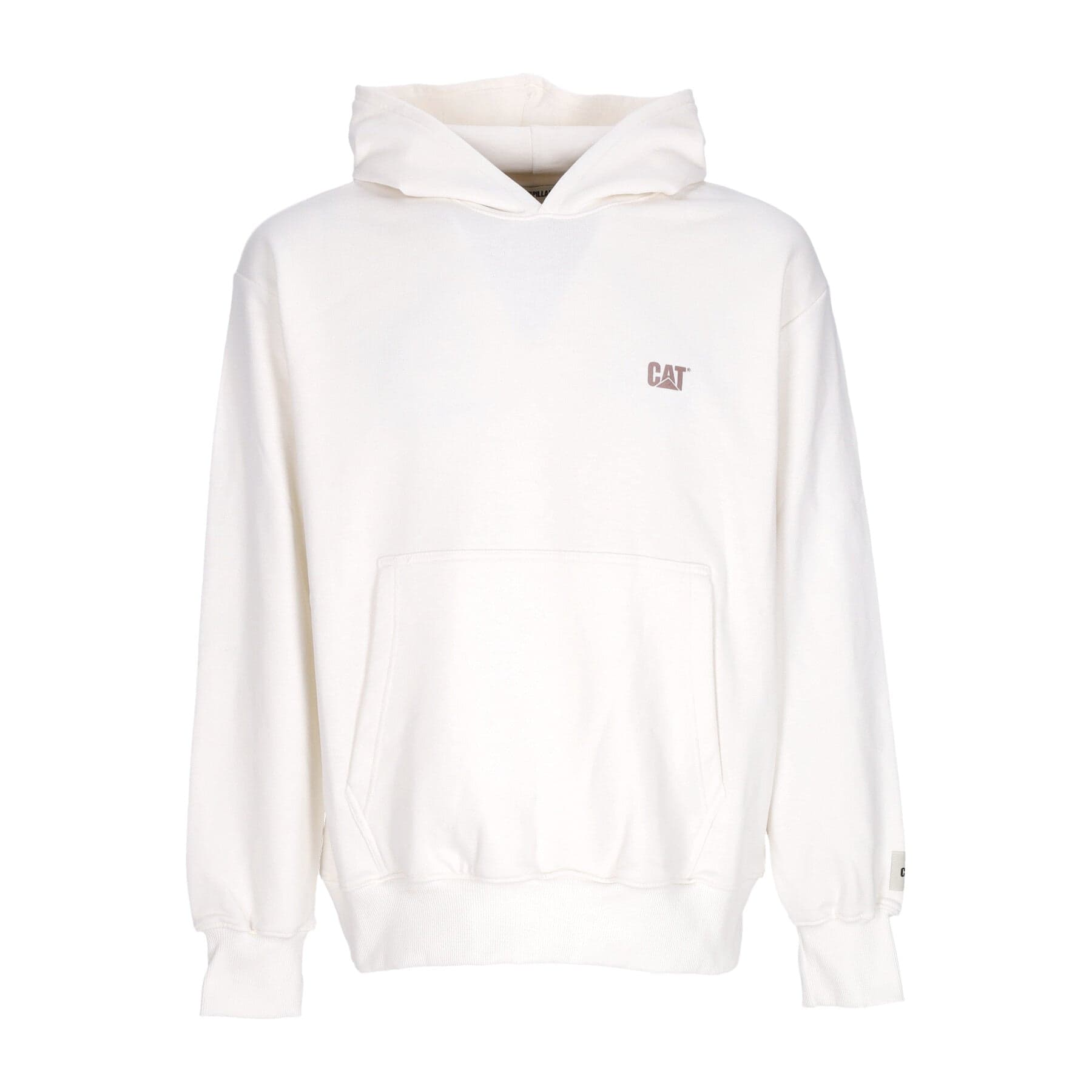 CATERPILLAR Felpa Leggera Cappuccio Uomo Logo Hoodie Bone - 3