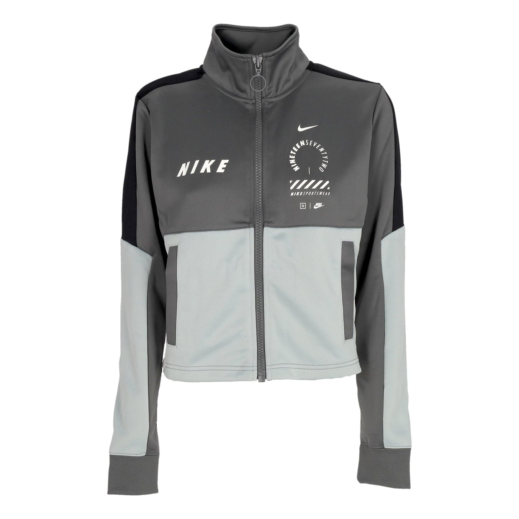 Nike Giacca Tuta Corta Donna W Sportswear Track Top Iron Grey/light Pumice/white - 3