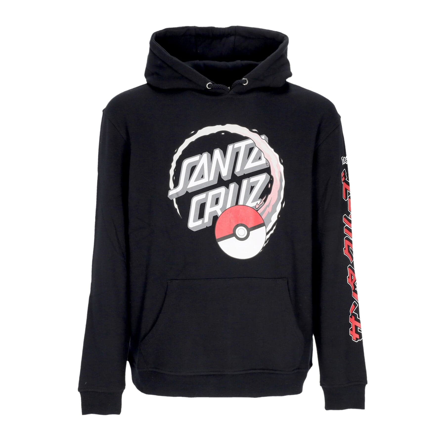 SANTA CRUZ Felpa Cappuccio Uomo Poke Ball Dot Hoodie X Pokemon Black - 3