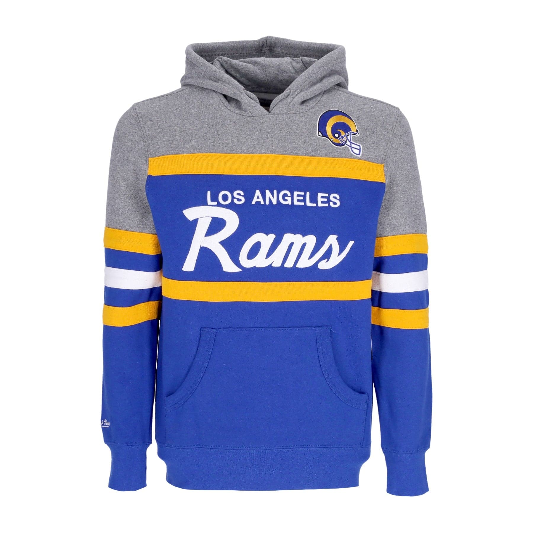 MITCHELL &amp; NESS Felpa Cappuccio Uomo Nfl Headcoach Hoodie Losram Royal - 4