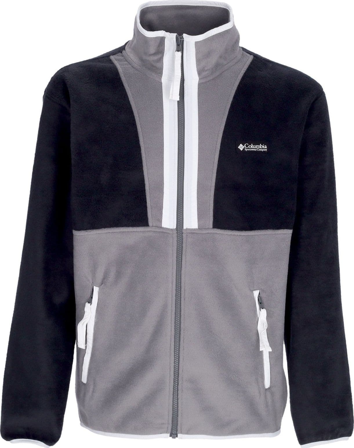 COLUMBIA Giubbotto Pile Uomo Back Bowl Full Zip Fleece Black/city Grey/white