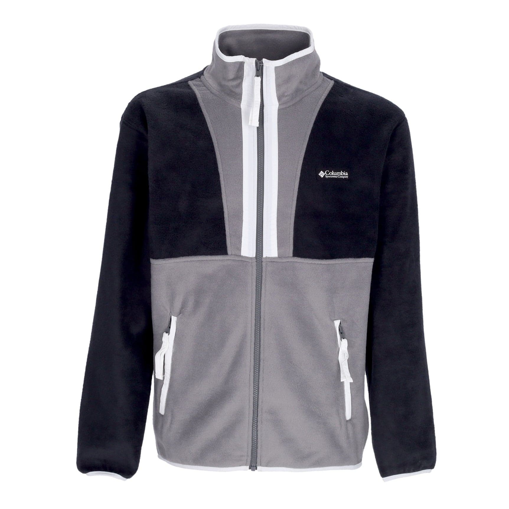 COLUMBIA Giubbotto Pile Uomo Back Bowl Full Zip Fleece Black/city Grey/white - 3