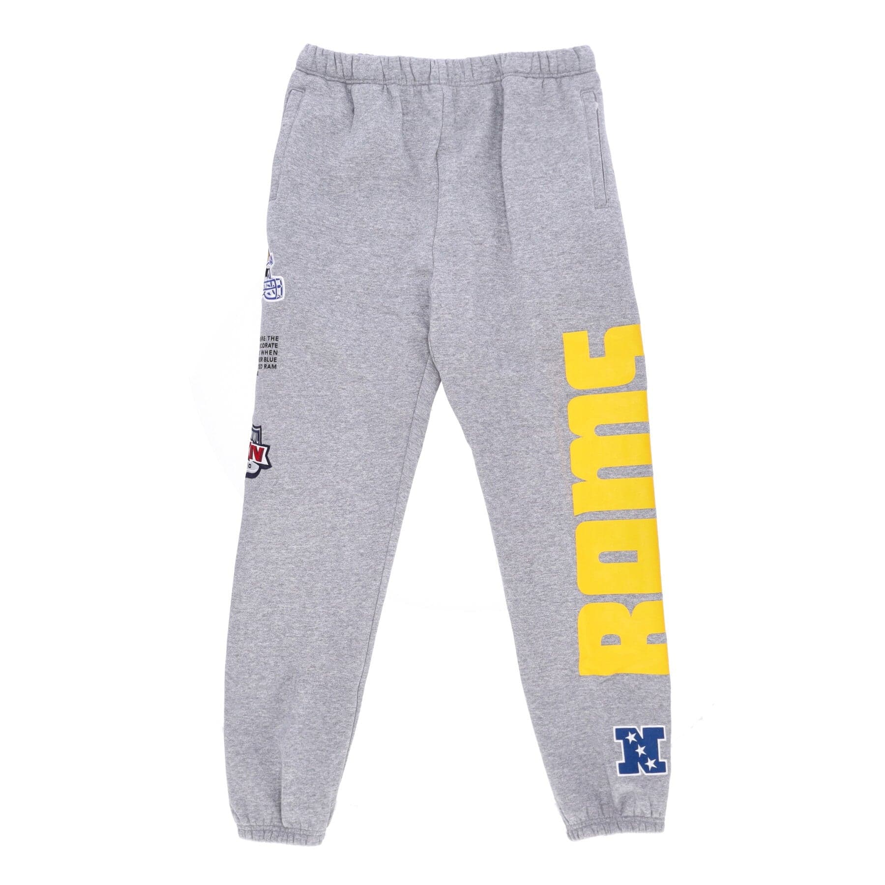 MITCHELL &amp; NESS Pantalone Tuta Felpato Uomo Nfl Team Origins Fleece Pant Losram Grey Heather - 5