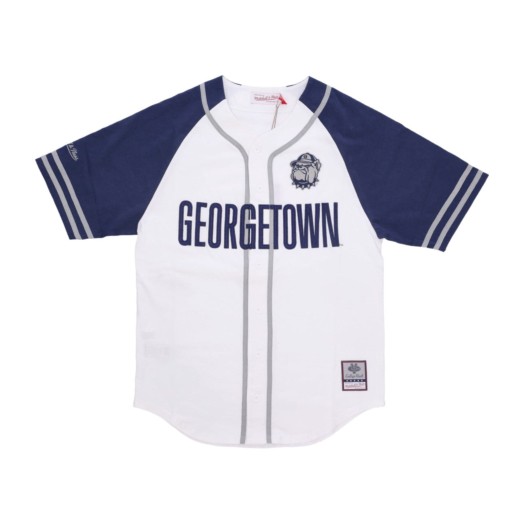 MITCHELL &amp; NESS Casacca Bottoni Uomo Ncaa Practice Day Button Front Jersey Geohoy White - 4