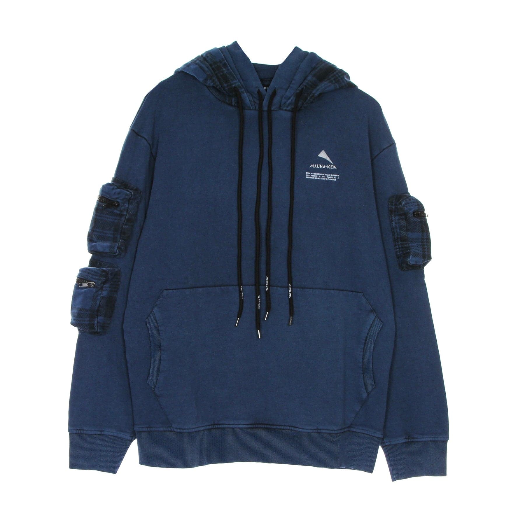 MAUNA-KEA Felpa Leggera Cappuccio Uomo Moleskin Double Hoodie Petroleum - 9