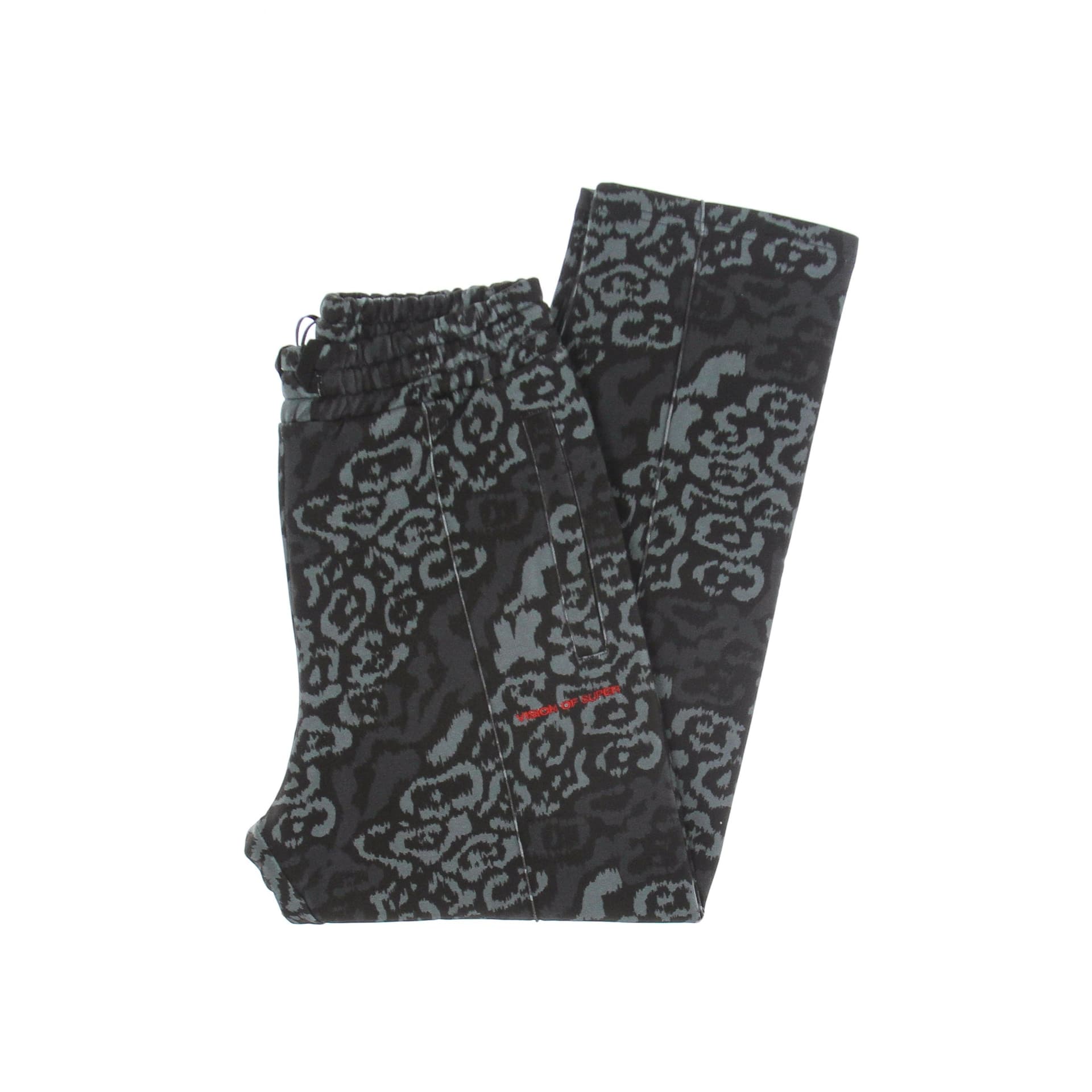 VISION OF SUPER Pantalone Tuta Leggero Uomo Allover Leopard Pants Black - 5