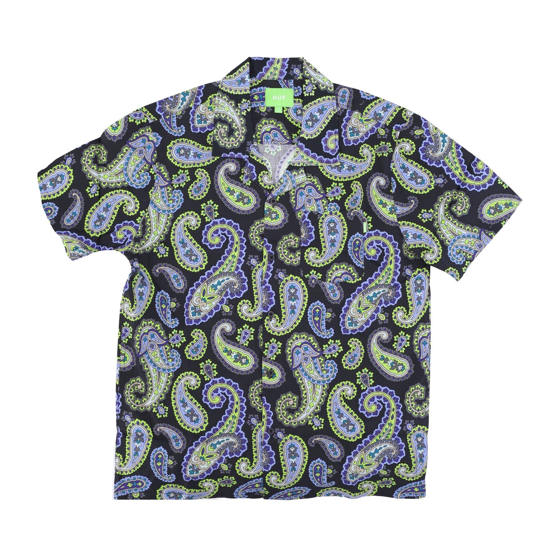 HUF Camicia Manica Corta Uomo Paisley Woven Top Black - 3