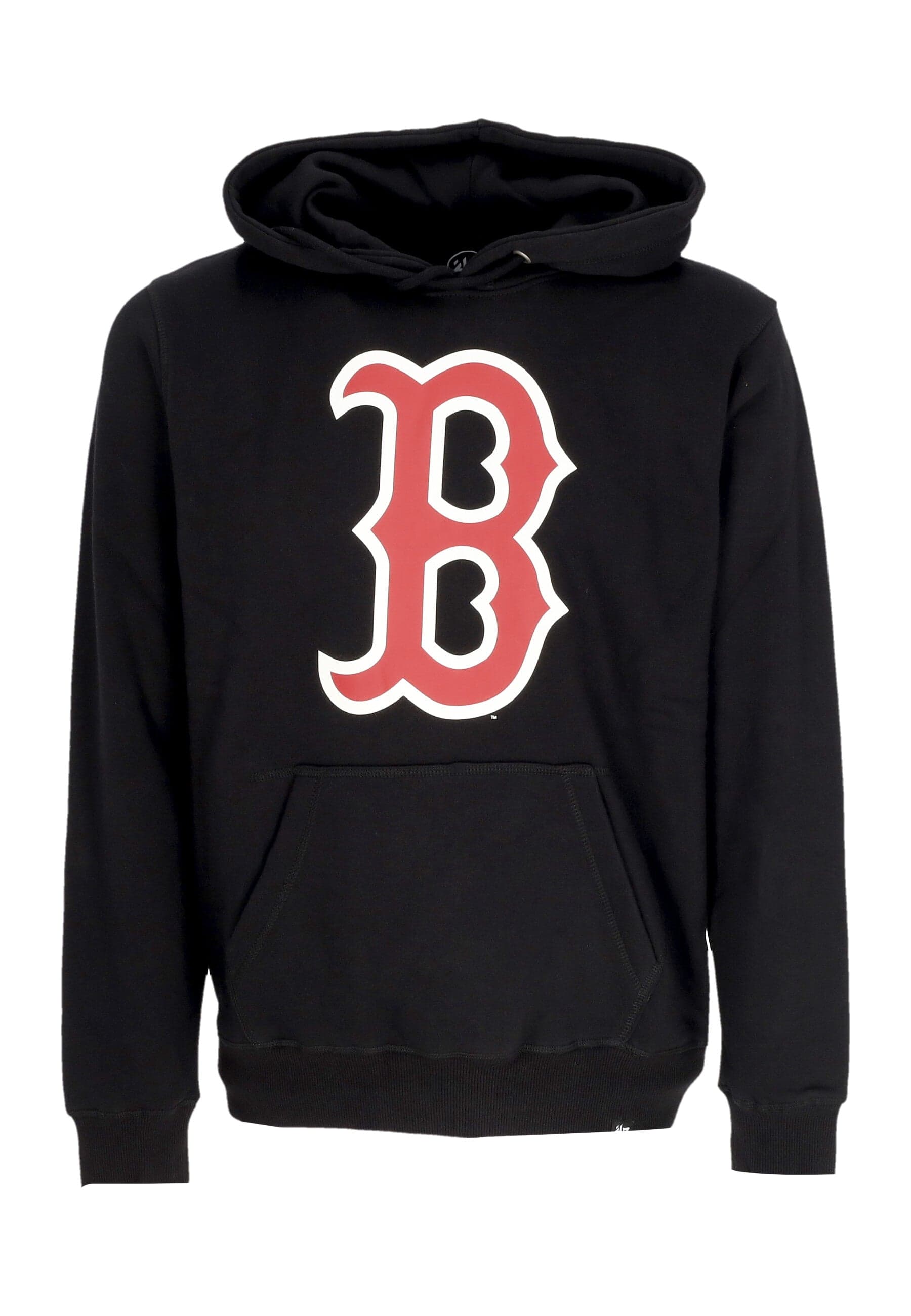 47 BRAND Felpa Cappuccio Uomo Mlb Backer Burnside Hoodie Bosred Jet Black - 3