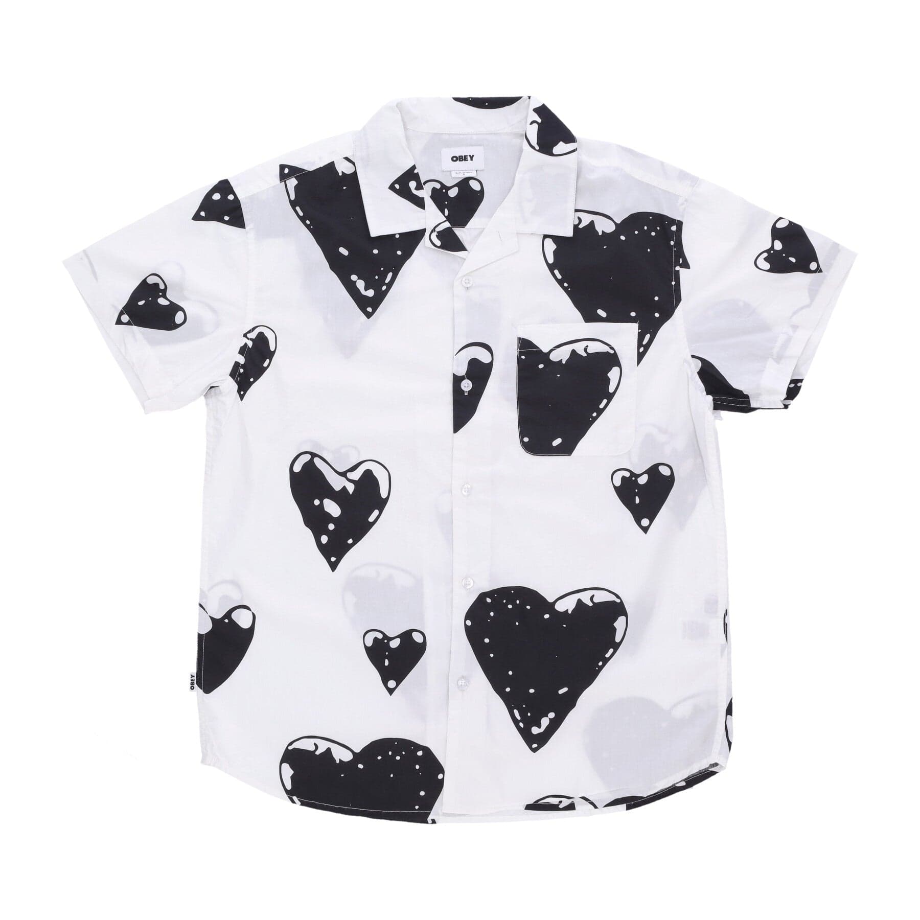OBEY Camicia Manica Corta Uomo Loveless Woven White Multi - 3