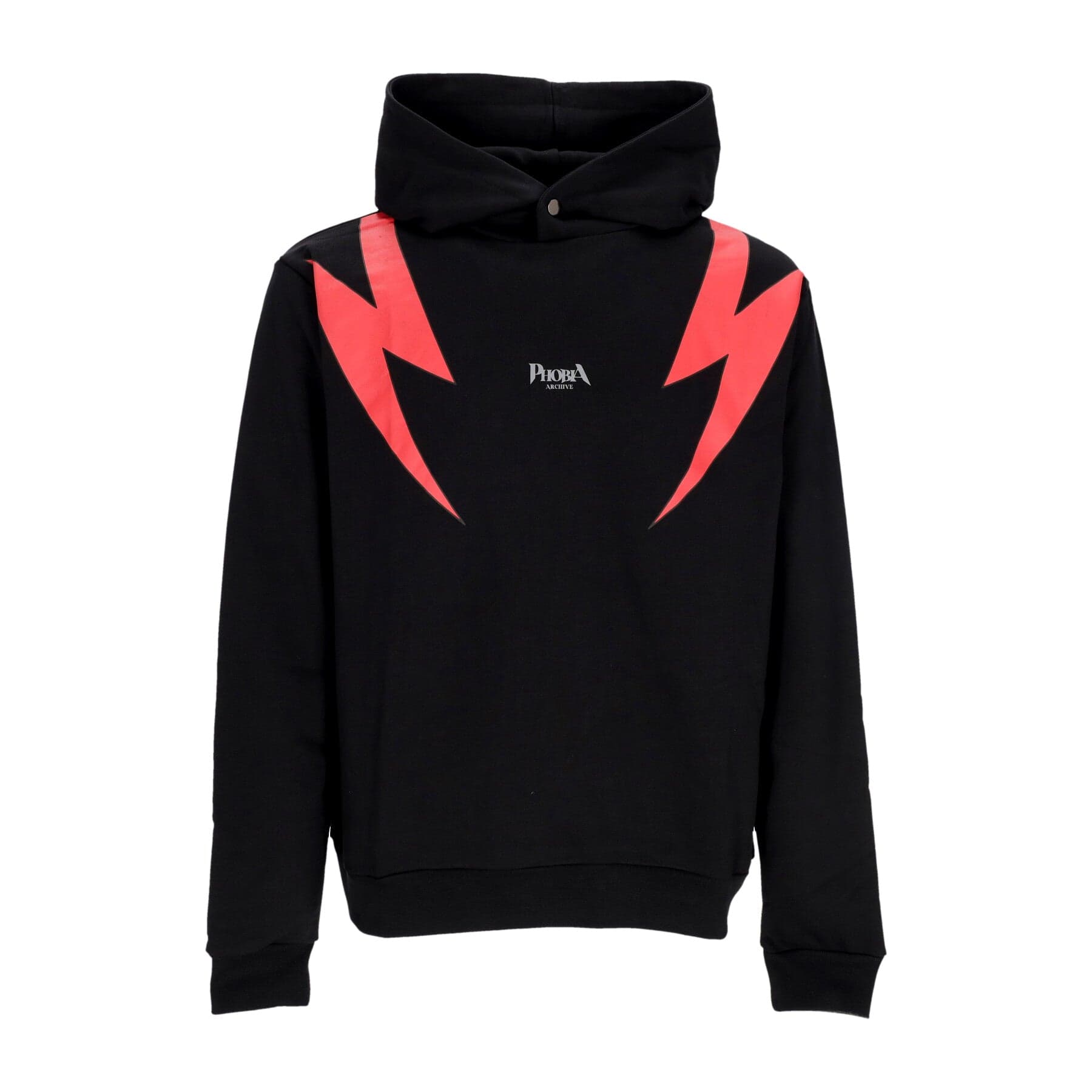 PHOBIA Felpa Leggera Cappuccio Uomo Screaming Skulls Print Hoodie Black/red - 6