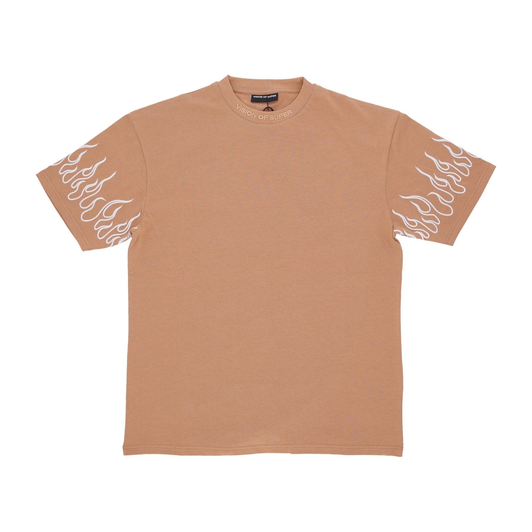 VISION OF SUPER Maglietta Uomo Embroidery Flame Tee Terracotta - 3
