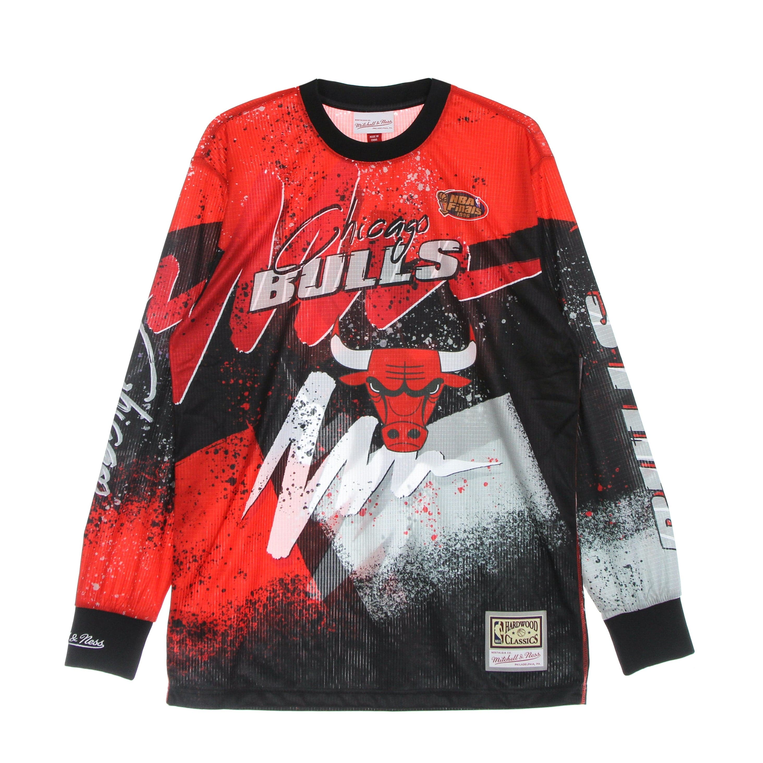 MITCHELL &amp; NESS Maglietta Manica Lunga Uomo Nba Hyper Hoops Moto L/s Hardwood Classics Chibul Red - 5