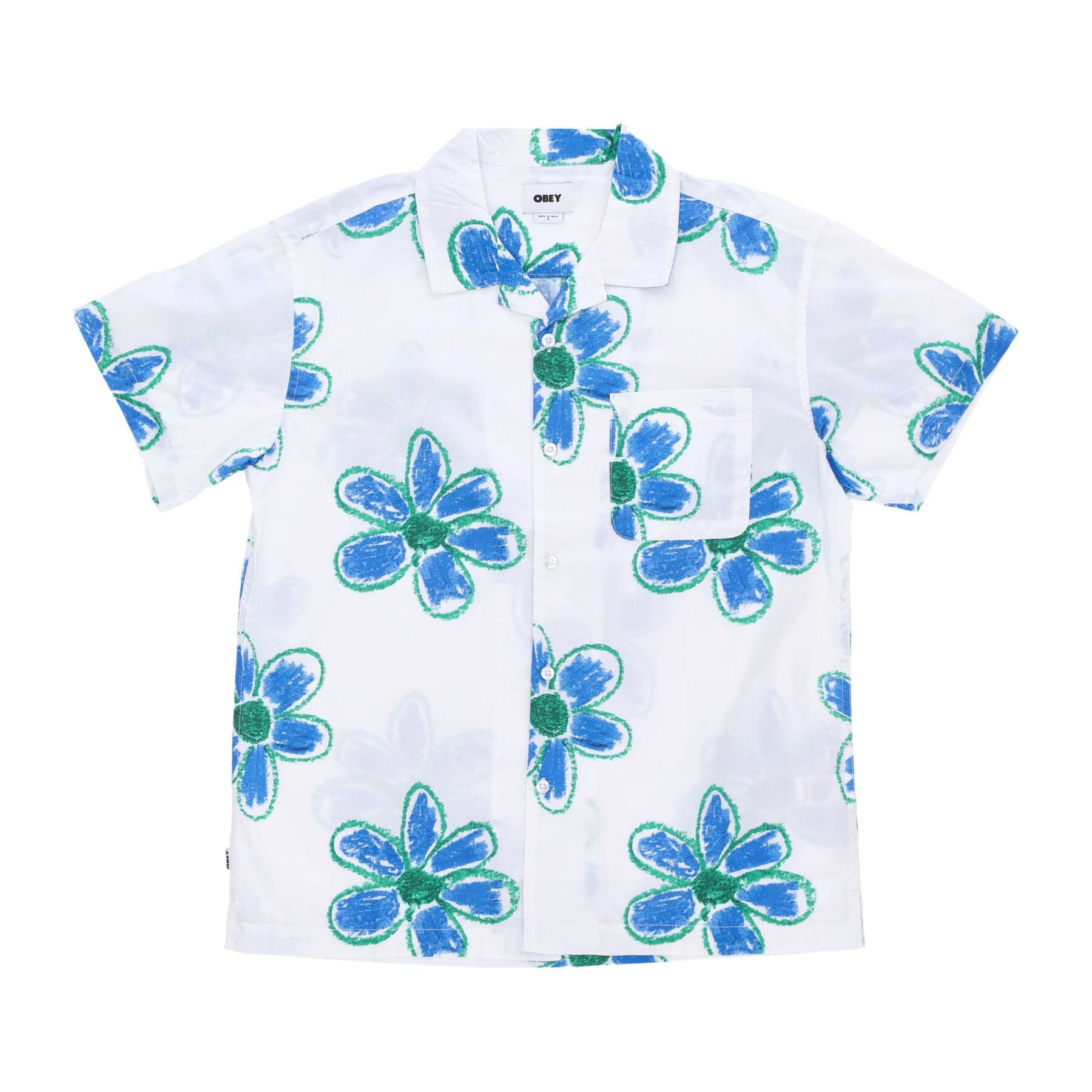 OBEY Camicia Manica Corta Uomo Wyatt Woven S White Multi - 3